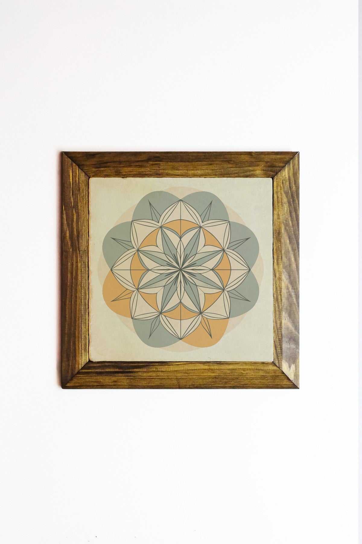 Quadro Decorativo Moldurado Ersytastablo55 - 26, Multicolor, Pedra 100%, Moldura de Madeira 2,5 cm, Impressão UV, 26 x 26 cm