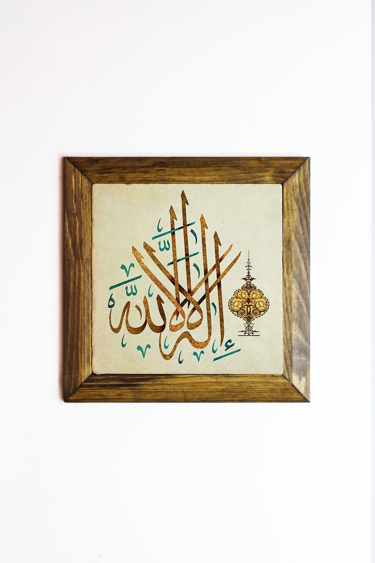 Ersytastablo62 - 26 Quadro Decorativo Multicor em Pedra c/ Moldura de Madeira 26x26 cm (Impressão UV)