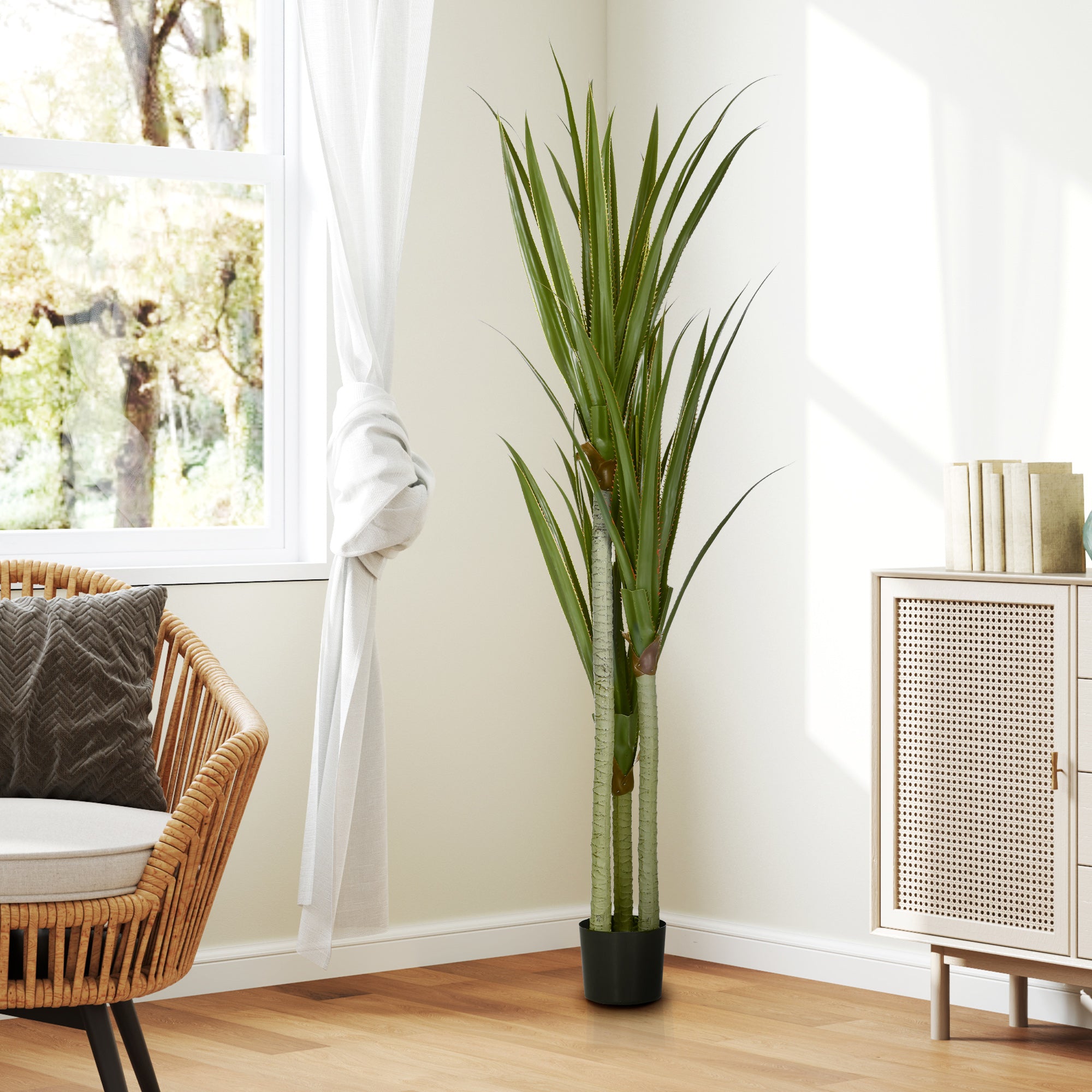 Planta Artificial de Mandioca 190cm Verde