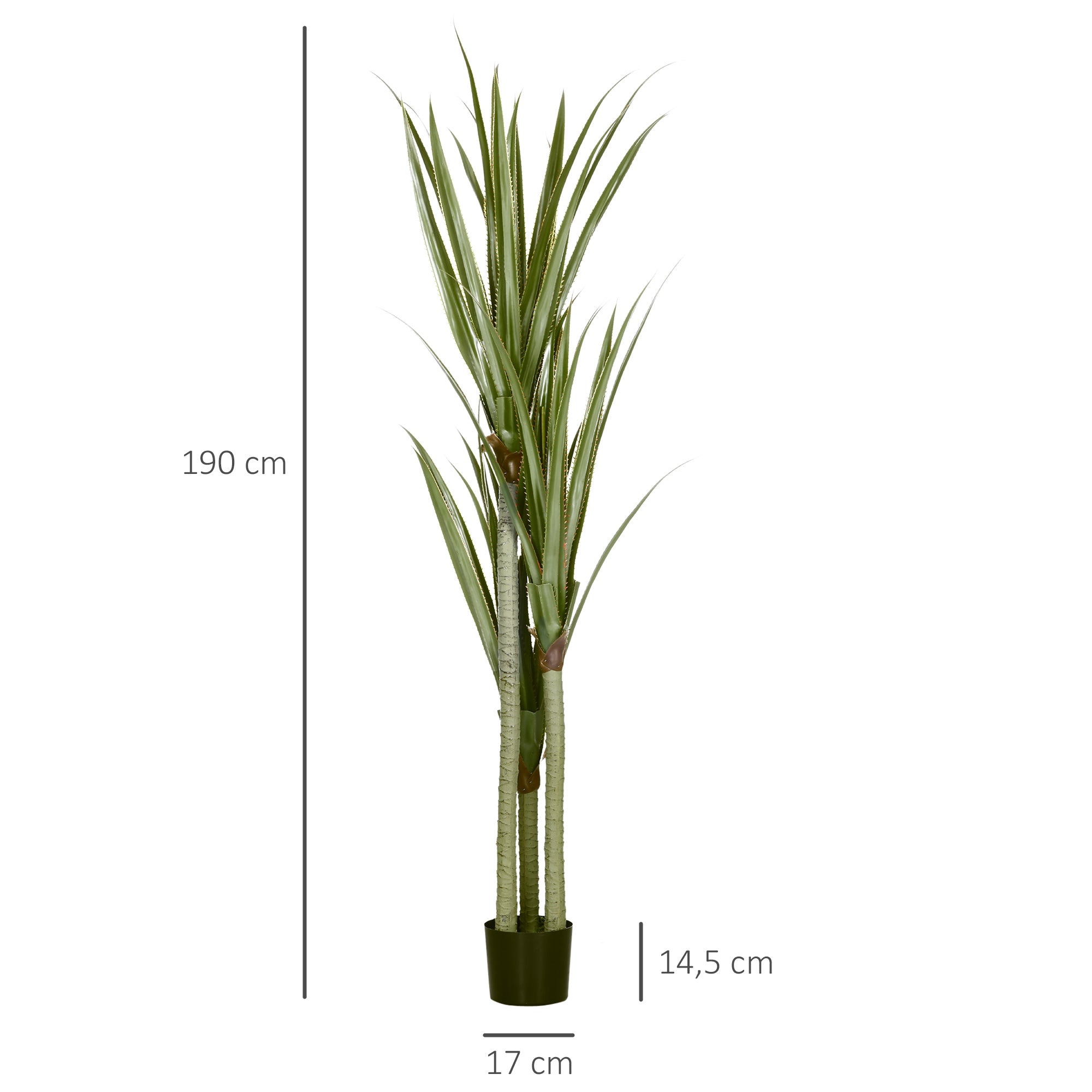 Planta Artificial de Mandioca 190cm Verde