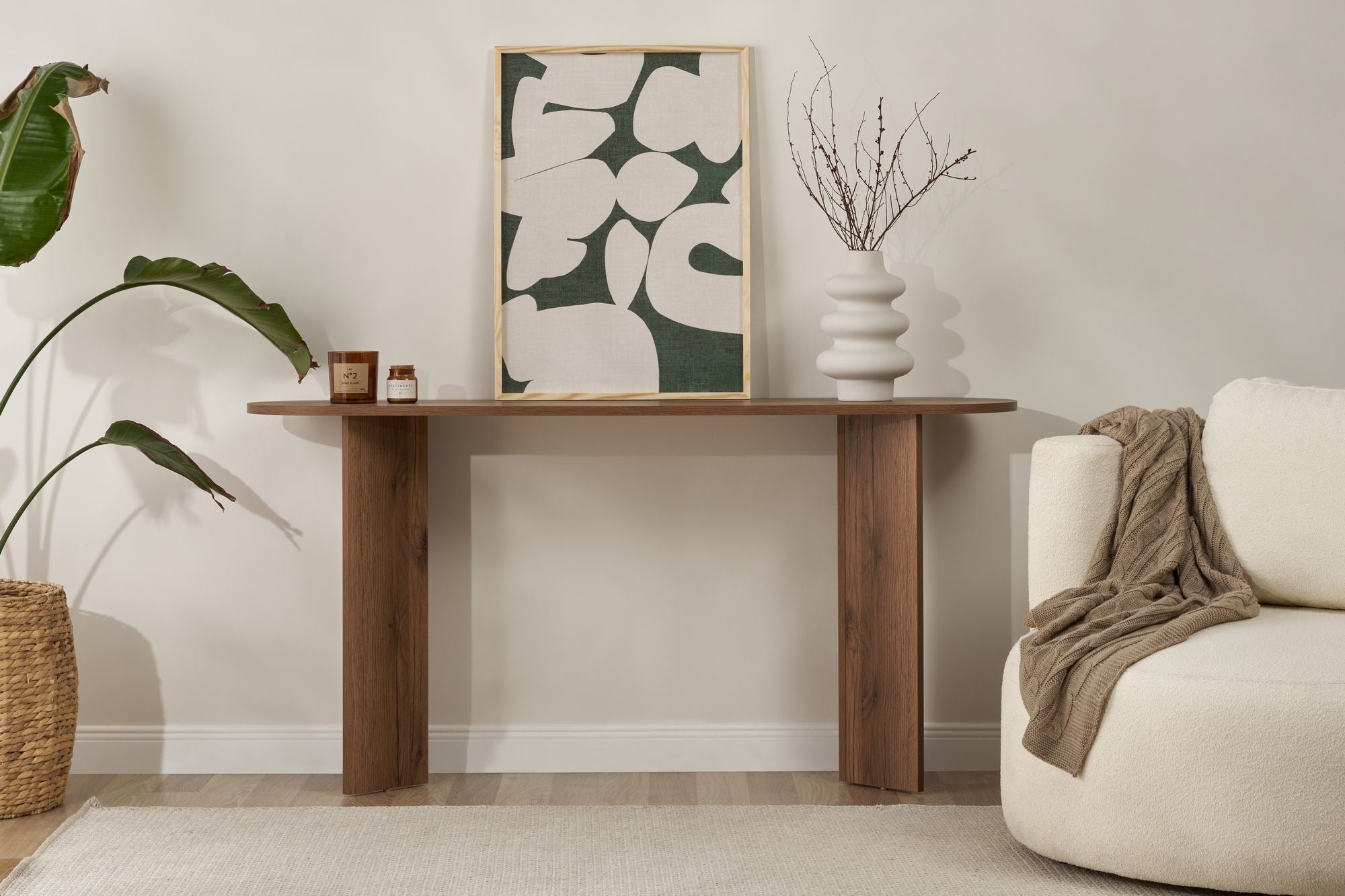 Aparador elegante em nogueira, 150 cm x 75 cm x 35 cm | Painel de partículas 100% revestido em melamina, 18 mm de espessura | Solução de armazenamento elegante para casas modernas