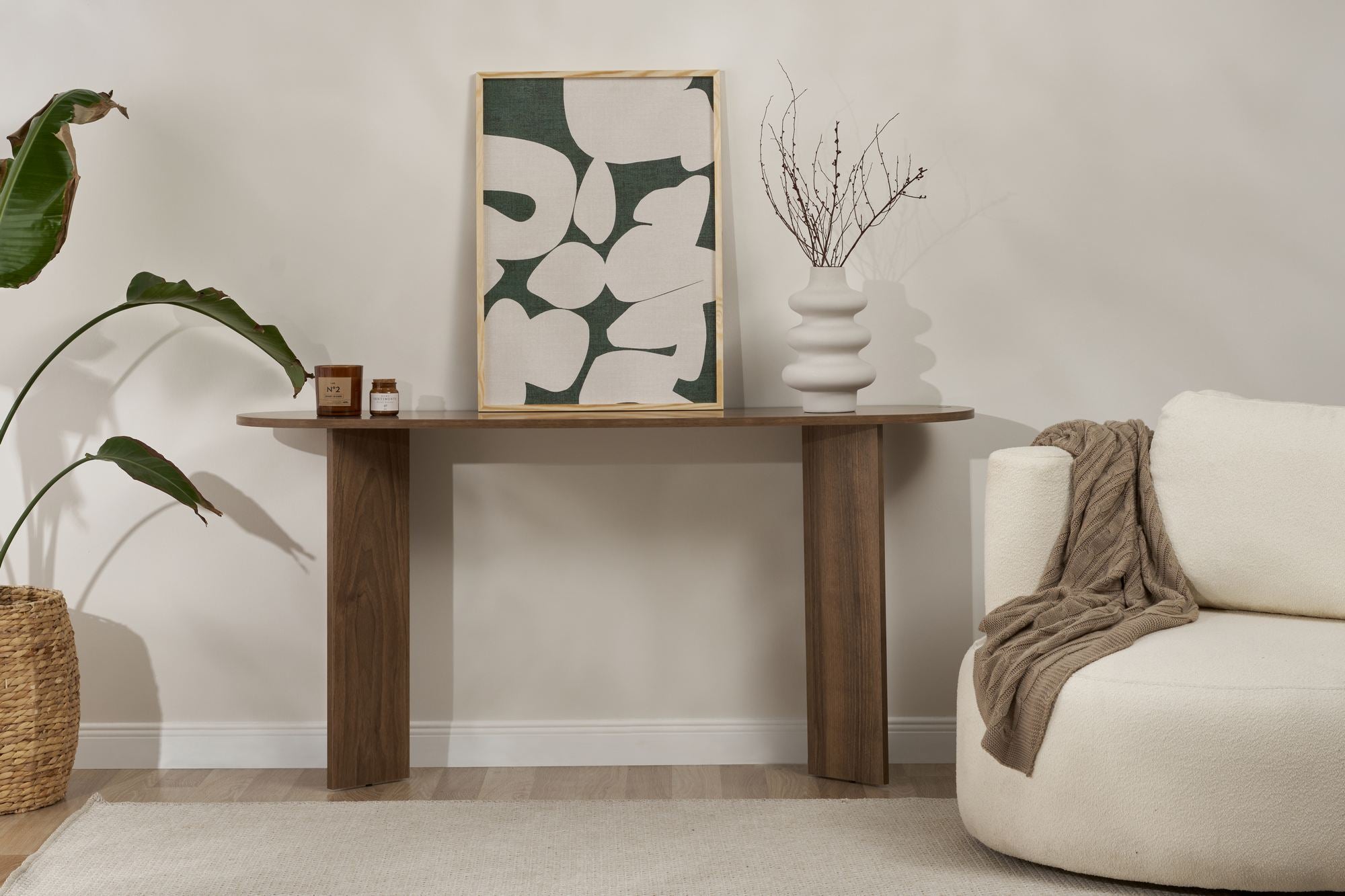 Aparador elegante em nogueira, 150 cm x 75 cm x 35 cm | Painel de partículas 100% revestido em melamina, 18 mm de espessura | Solução de armazenamento elegante para casas modernas