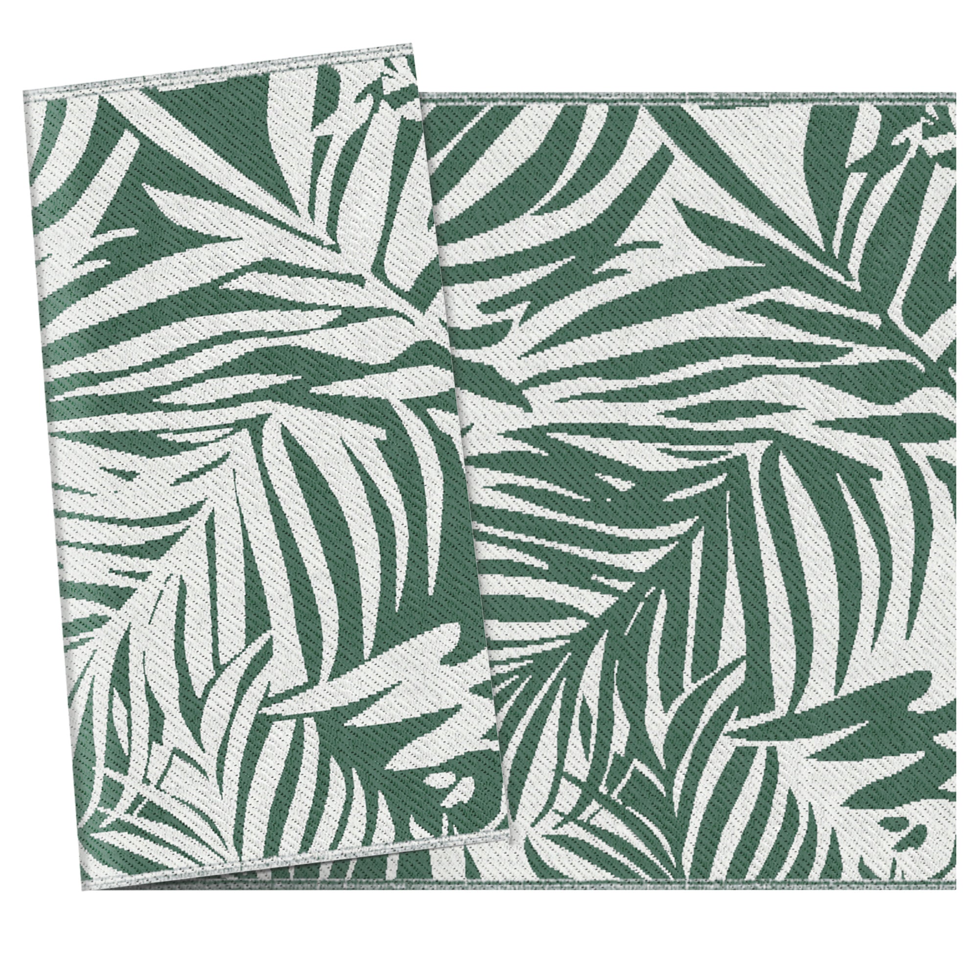 Tapete de Exterior Reversível – 152x243 cm – Verde e Branco – Polipropileno