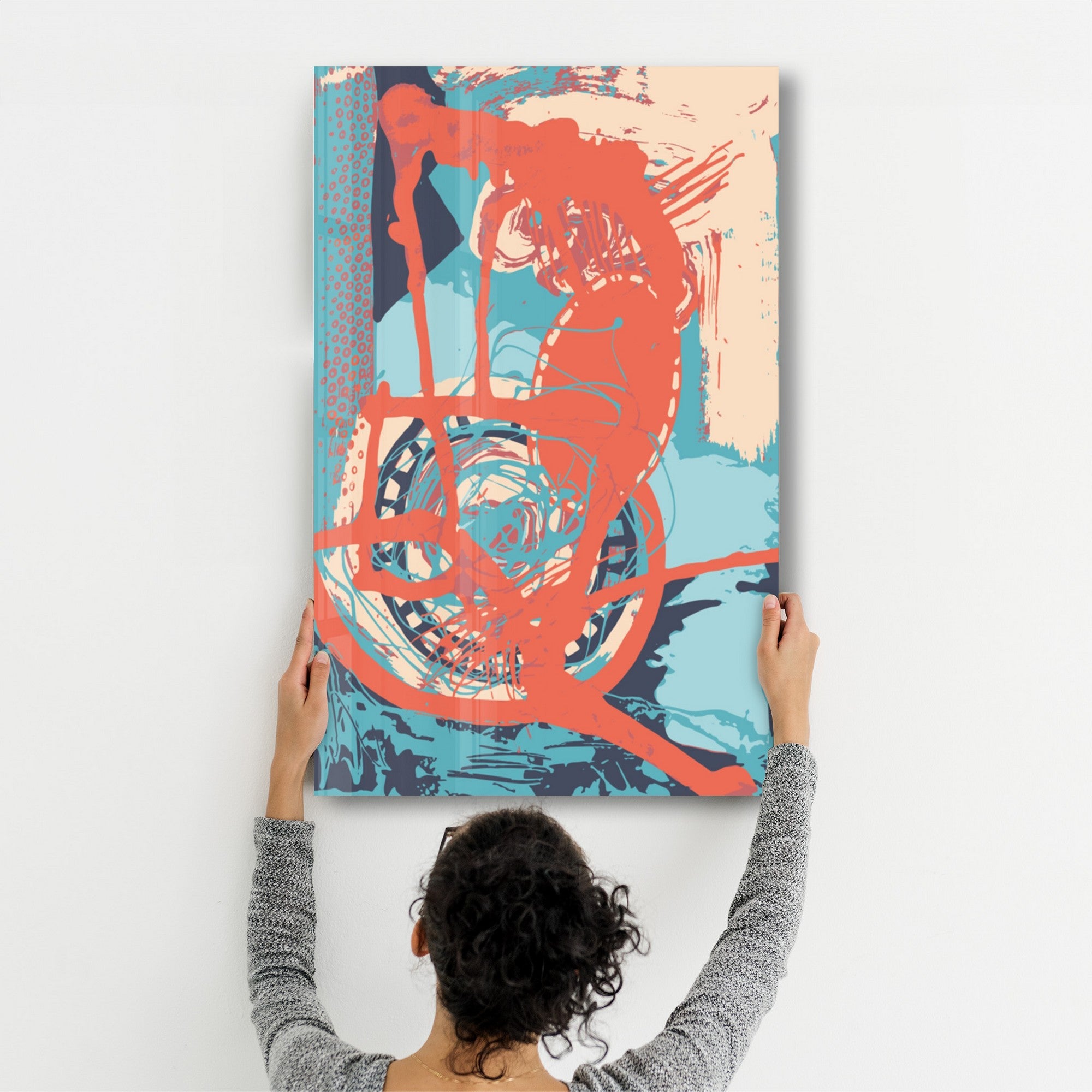 Quadro Decorativo em Vidro Temperado CAM-1038, 35 x 55 cm, Multicolorido, Impressão UV, 4 mm