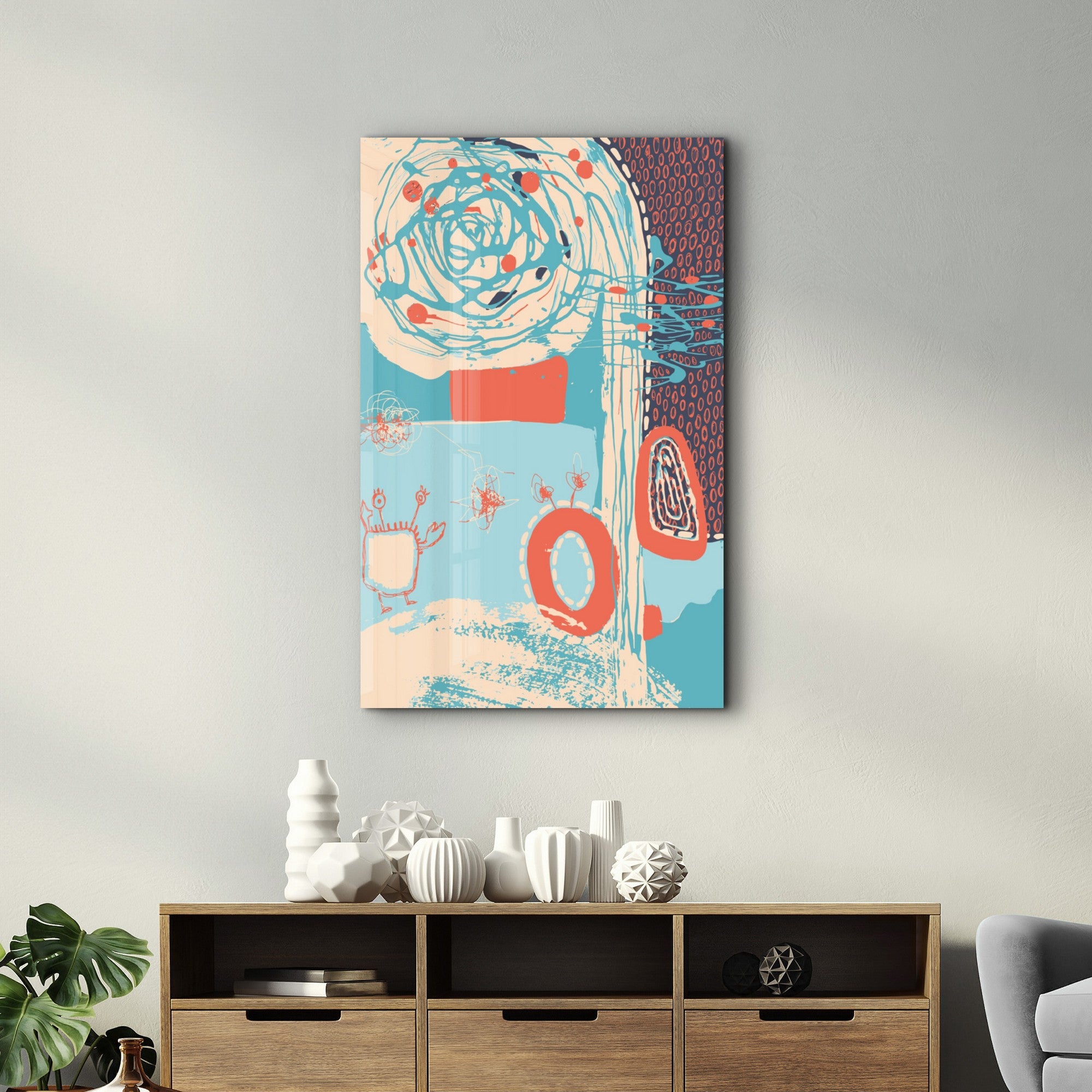 Quadro Decorativo em Vidro Temperado 35x55 cm, Multicolor, Impressão UV – CAM-1041