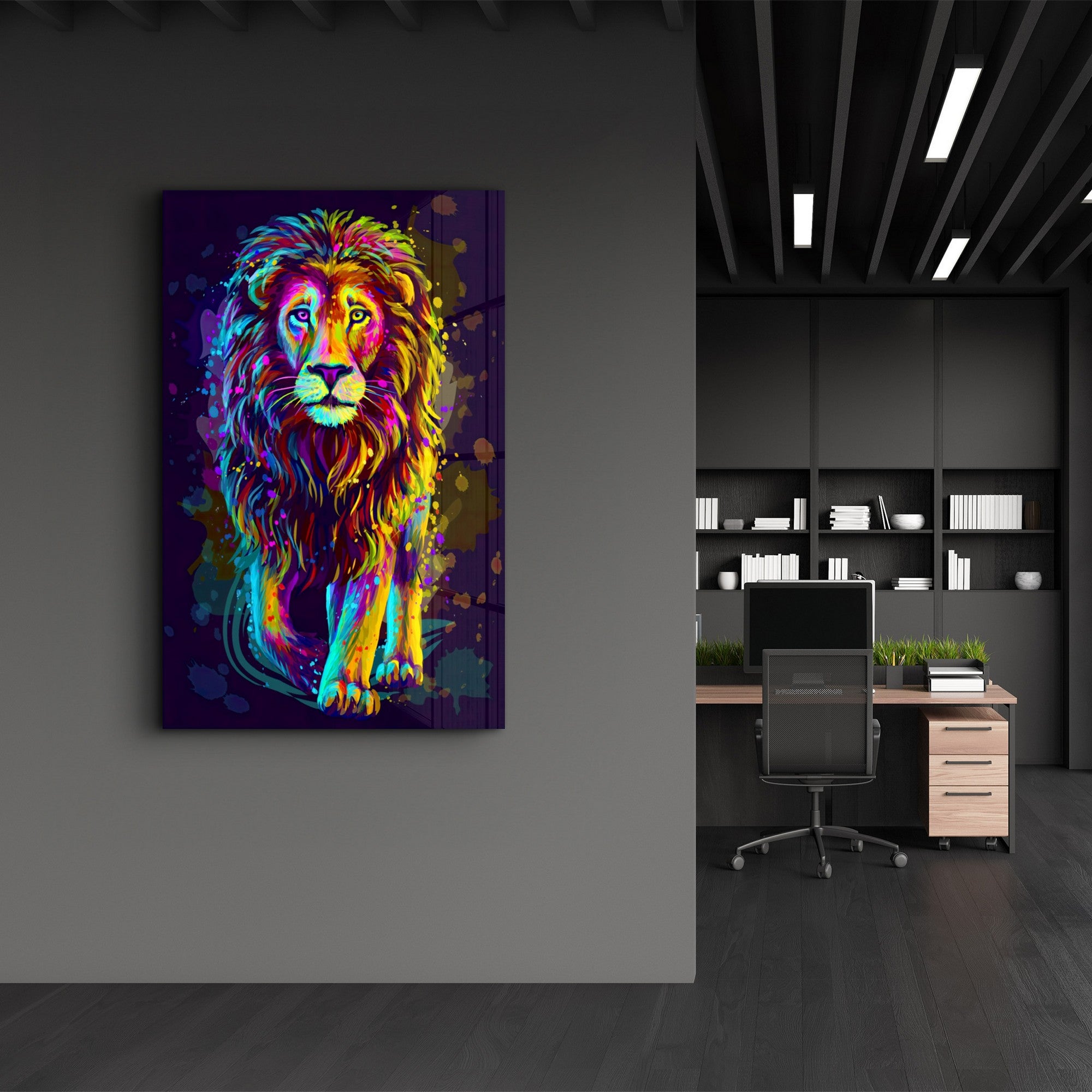 Quadro Decorativo em Vidro Temperado CAM-1054, Multicolor, 35x55 cm, Impressão UV (4 mm)