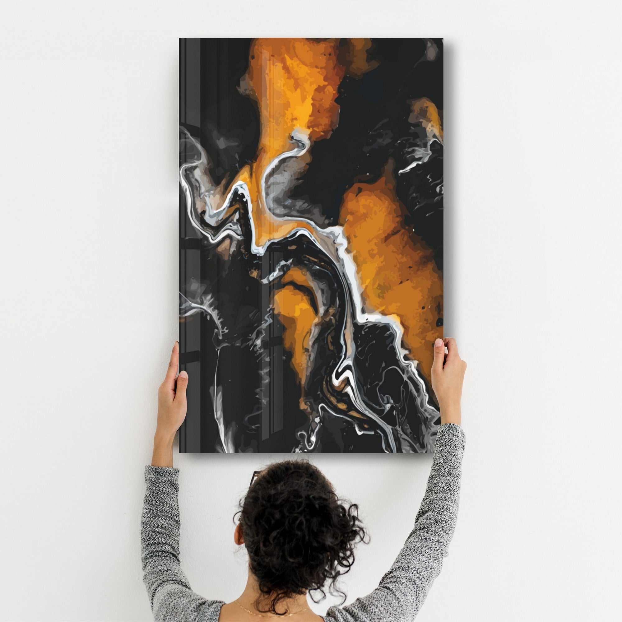 Quadro Decorativo em Vidro Temperado 4 mm CAM-1071 (35 x 55 cm), Multicolorido, Impressão UV