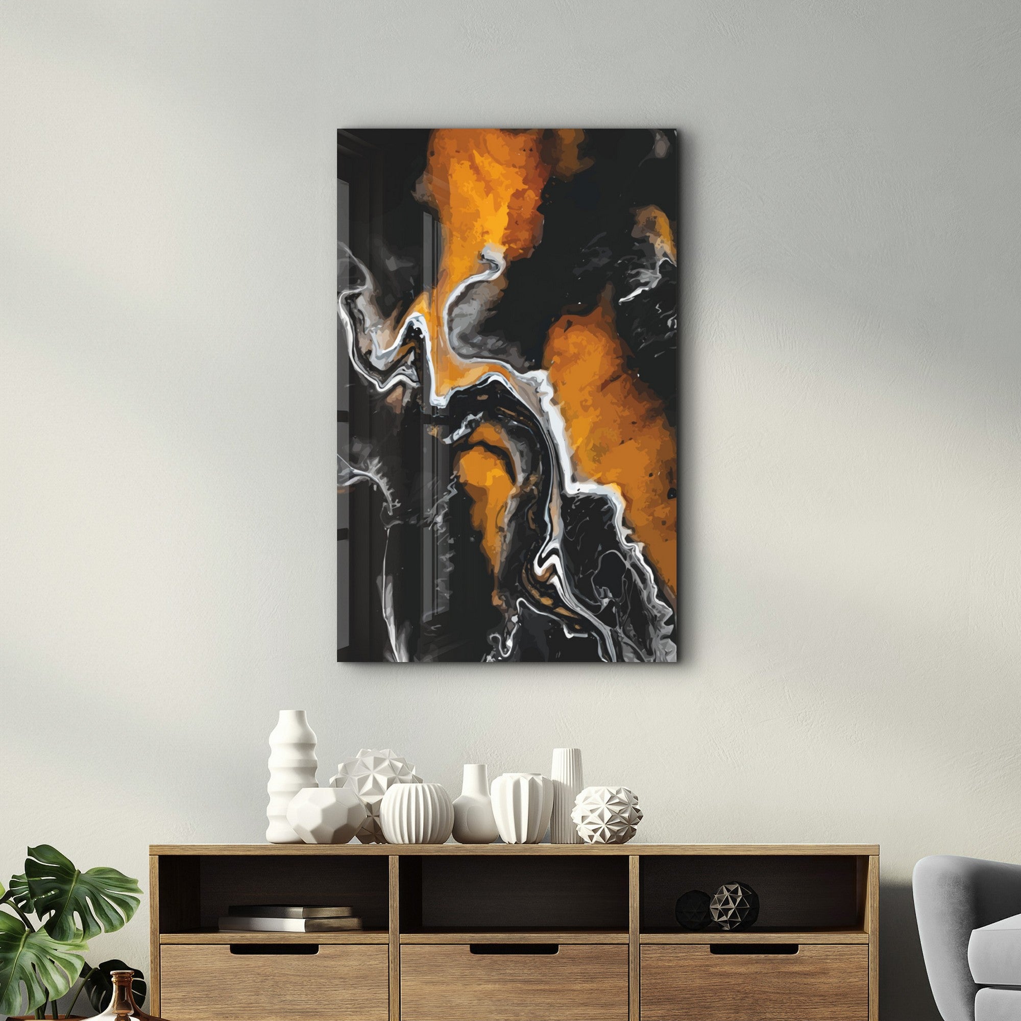 Quadro Decorativo em Vidro Temperado 4 mm CAM-1071 (35 x 55 cm), Multicolorido, Impressão UV