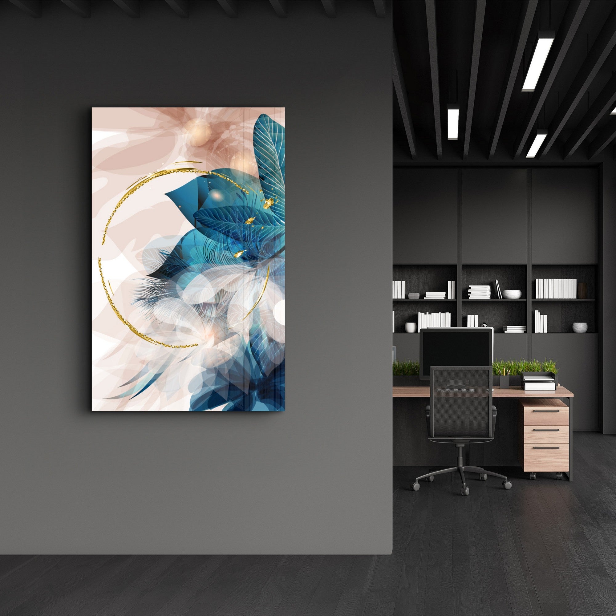 Quadro Decorativo em Vidro Temperado (4 mm) CAM-1090, 35 x 55 cm, Multicolor, Impressão UV