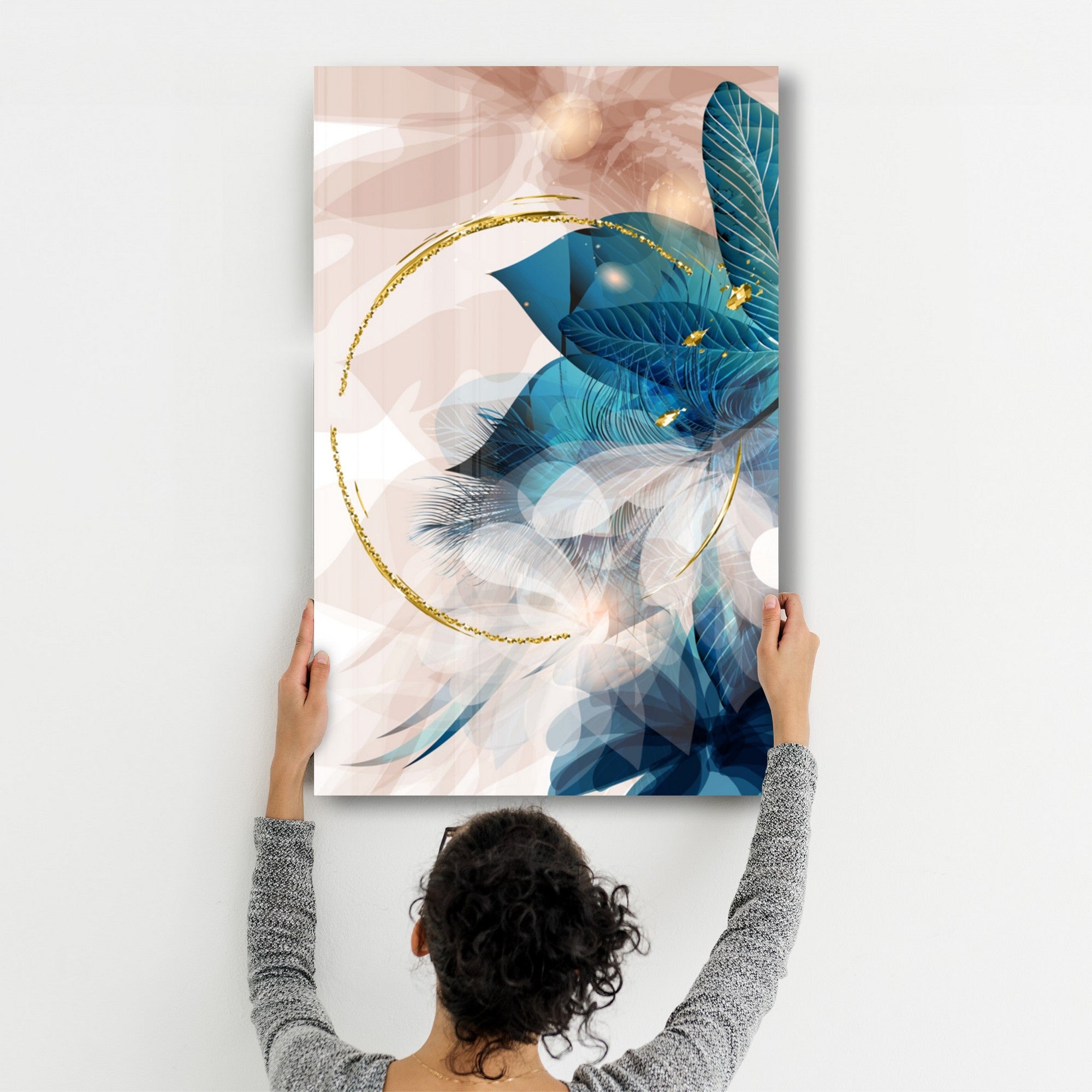 Quadro Decorativo em Vidro Temperado (4 mm) CAM-1090, 35 x 55 cm, Multicolor, Impressão UV