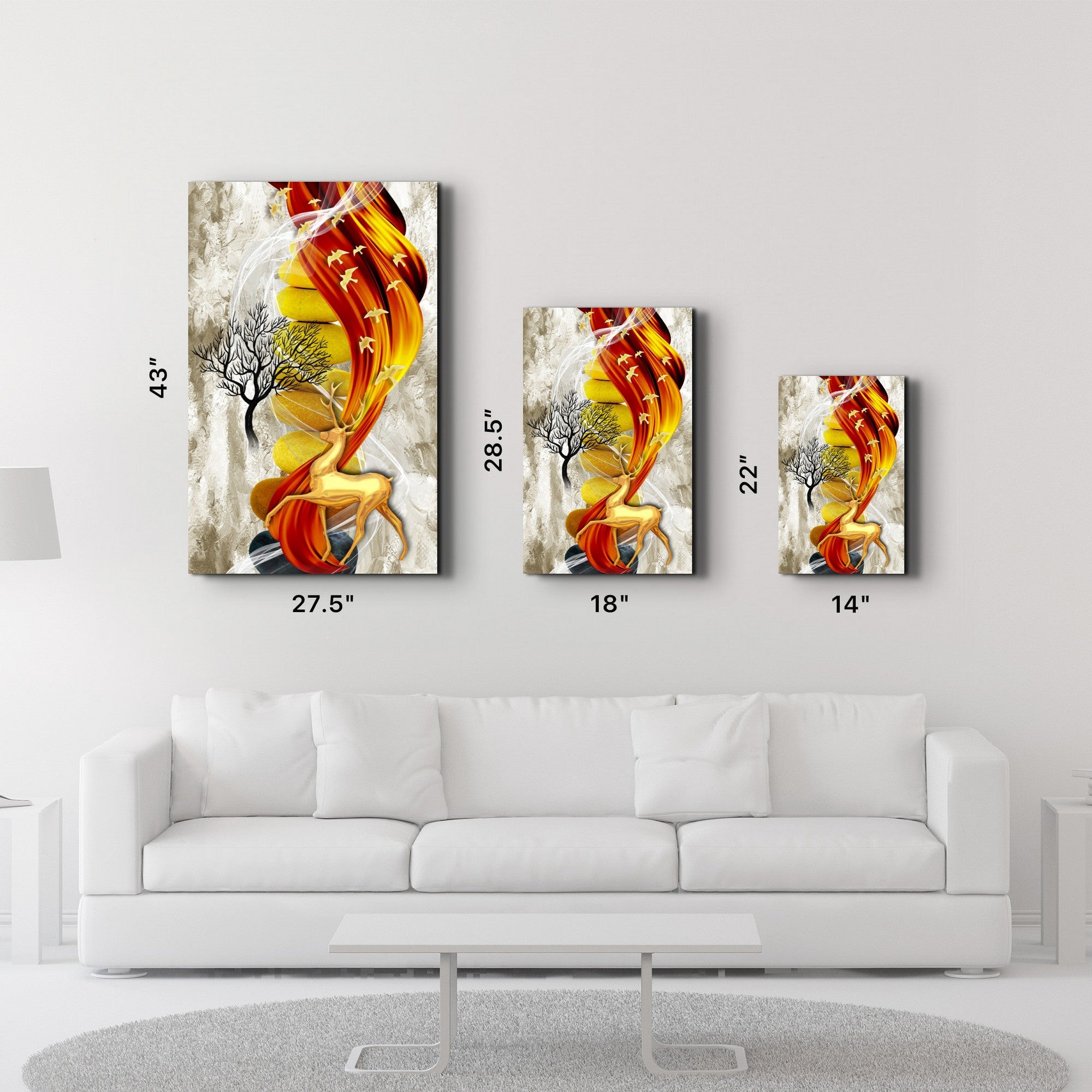 Quadro Decorativo em Vidro Temperado CAM-1098 (35x55 cm) Multicolor — Impressão UV, Vidro 4 mm