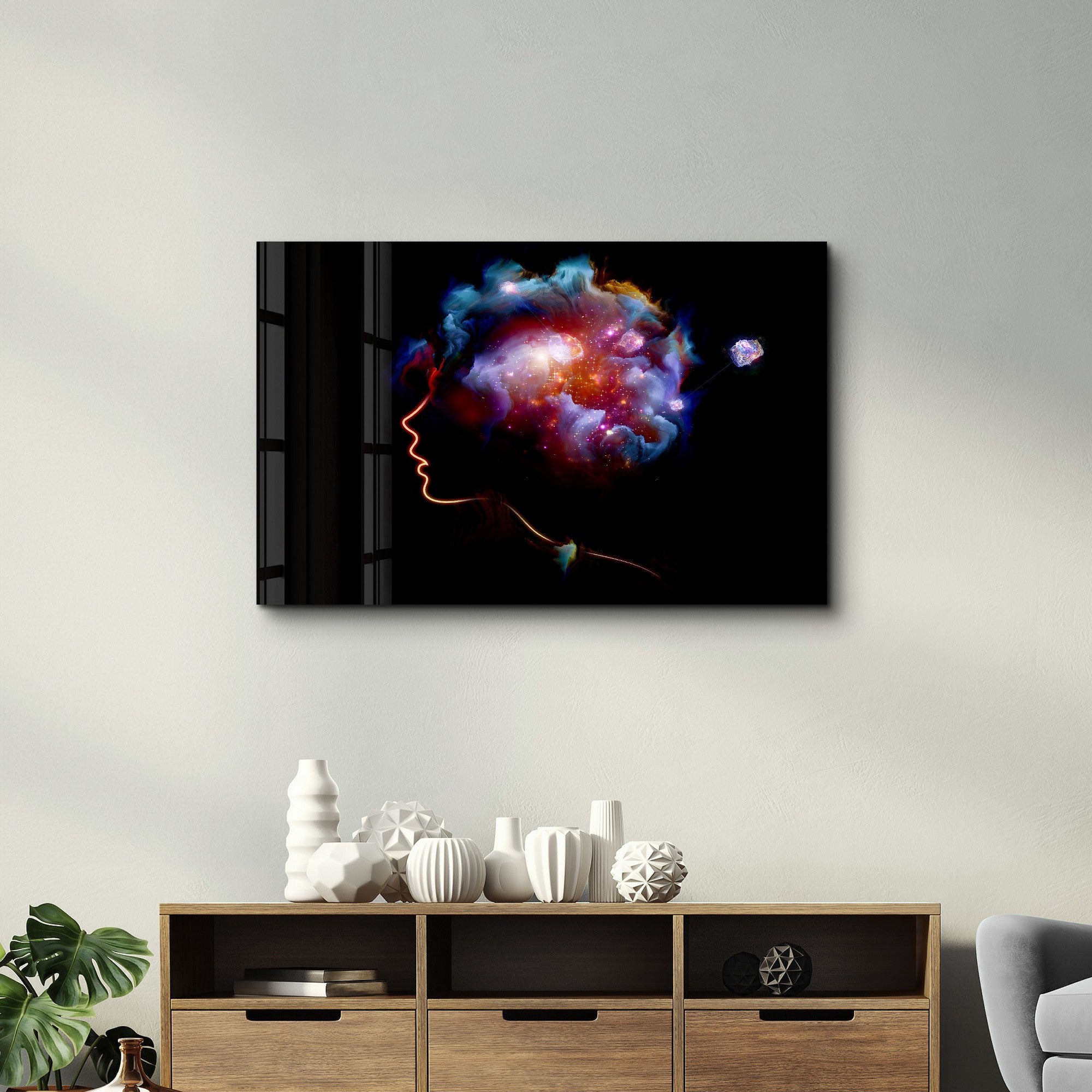 Quadro Decorativo em Vidro Temperado CAM-2052, 35 x 55 cm, Multicolorido, Impressão UV (4 mm)