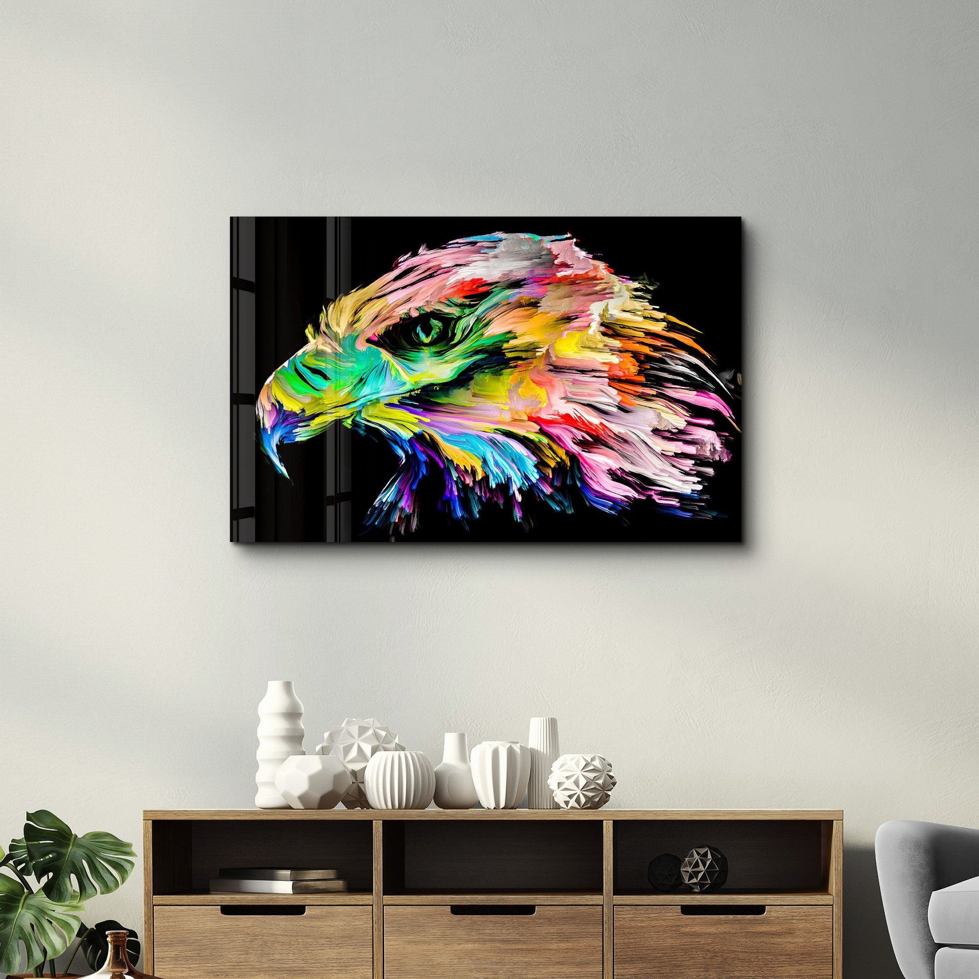 Quadro Decorativo em Vidro Temperado CAM-2064 (35 x 55 cm), Multicolorido, Impressão UV, 4 mm