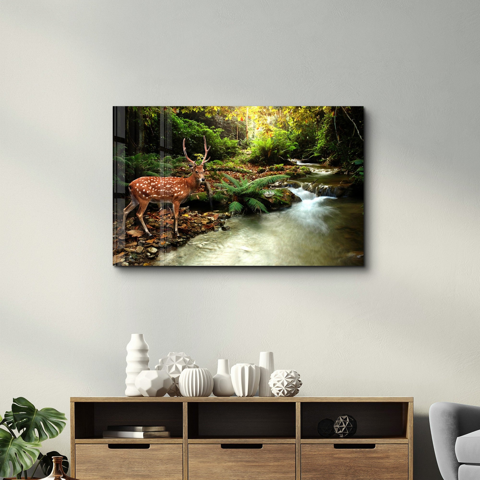 Quadro Decorativo em Vidro Temperado 4 mm CAM-3019 (35 x 55 cm), Multicolor, Impressão UV