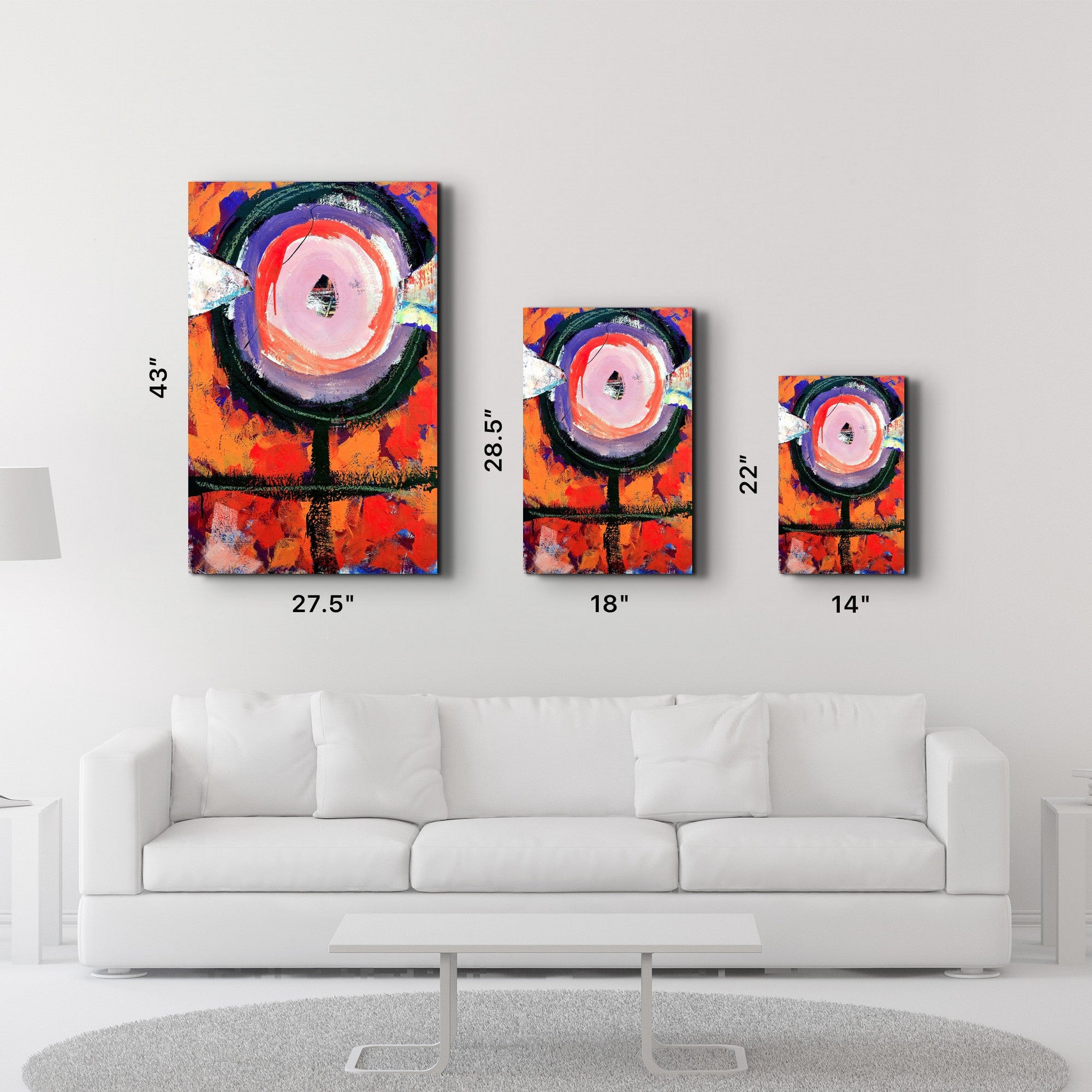 Quadro Decorativo em Vidro Temperado CAM-3061, 35 x 55 cm, Multicolor, Impressão UV, 4 mm