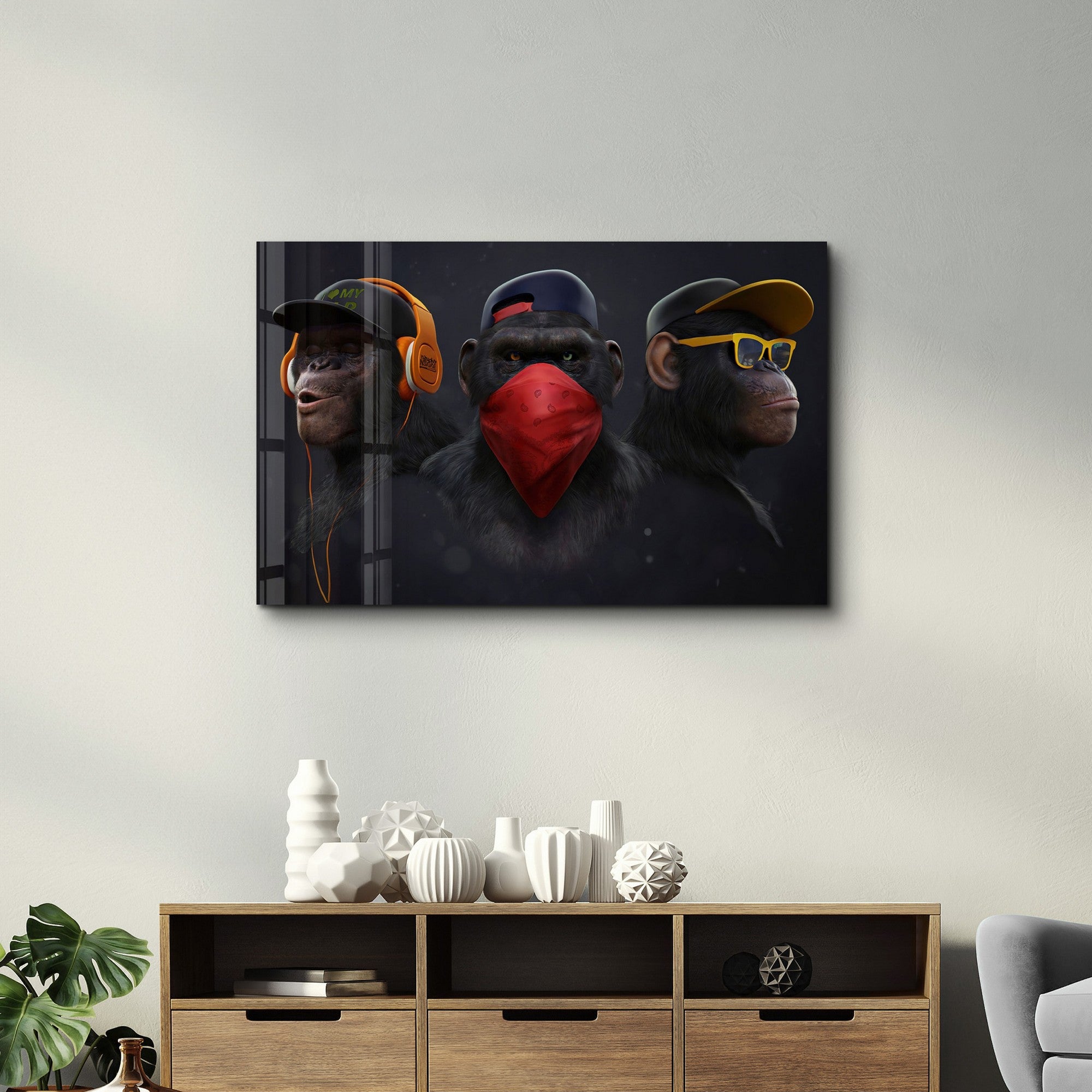 Quadro Decorativo em Vidro Temperado CAM-3082 (35 x 55 cm), Multicolor — Impressão UV, Vidro 4 mm