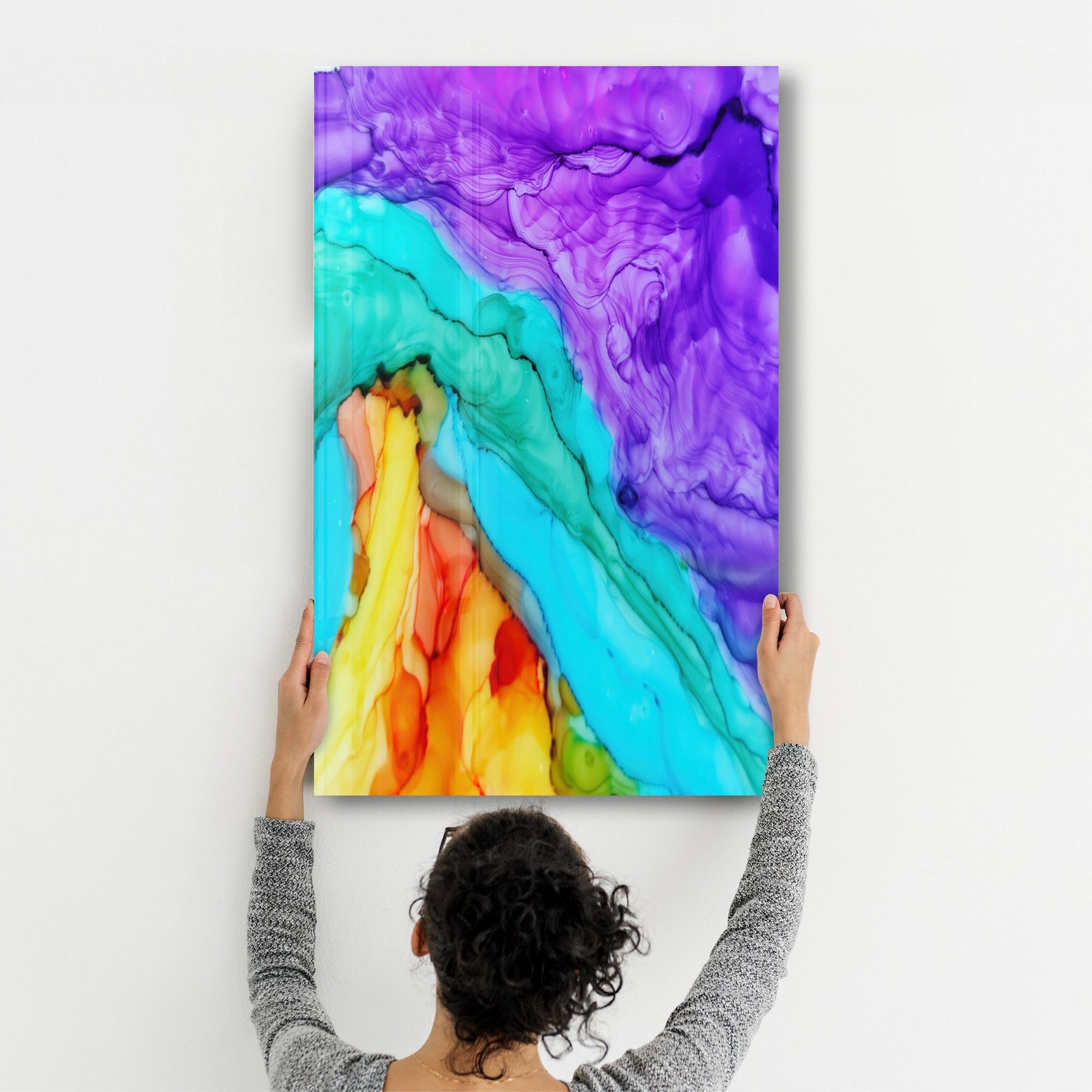 Quadro Decorativo em Vidro Temperado 100% CAM-3085, Multicolor, 35 x 55 cm, Impressão UV (4 mm)