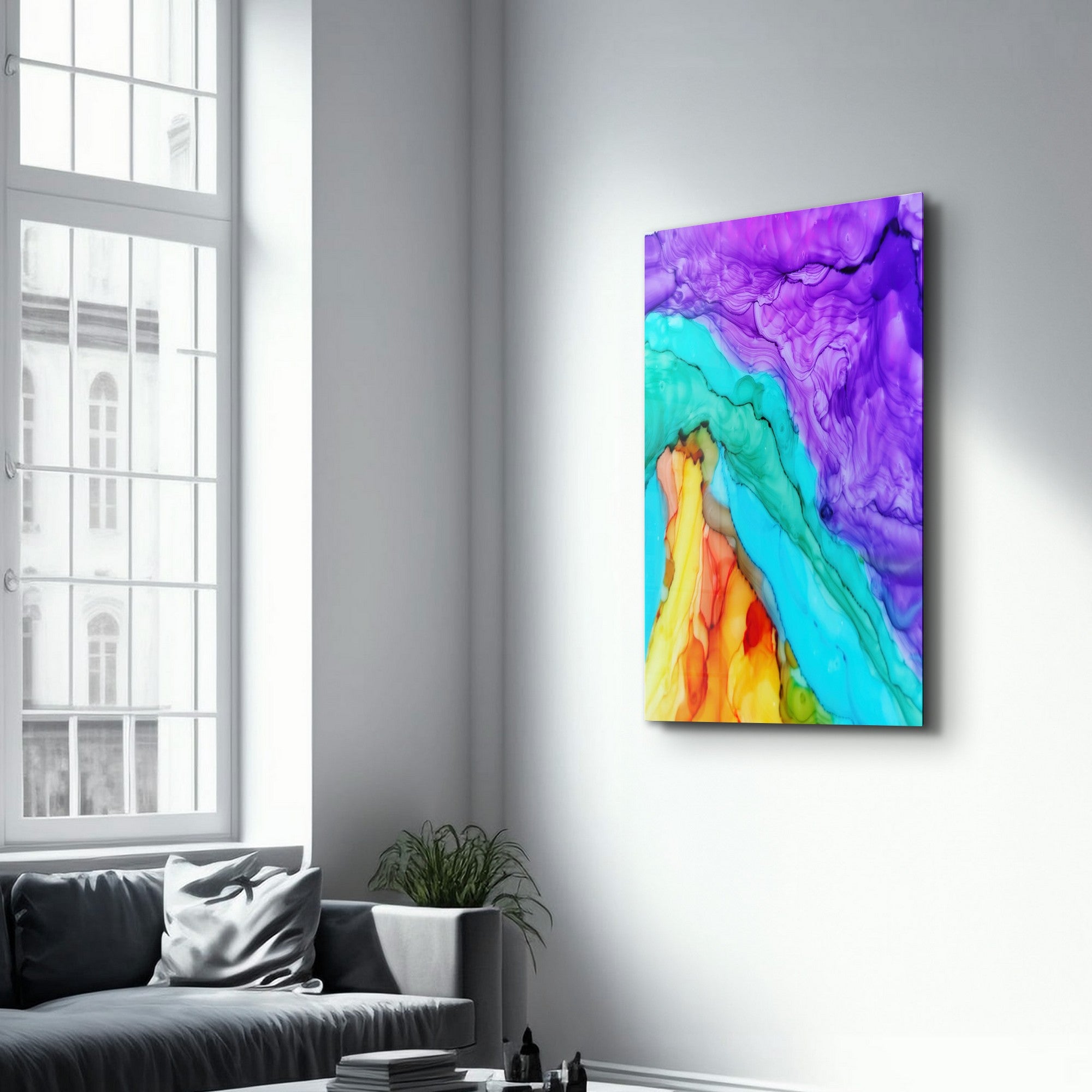 Quadro Decorativo em Vidro Temperado 100% CAM-3085, Multicolor, 35 x 55 cm, Impressão UV (4 mm)