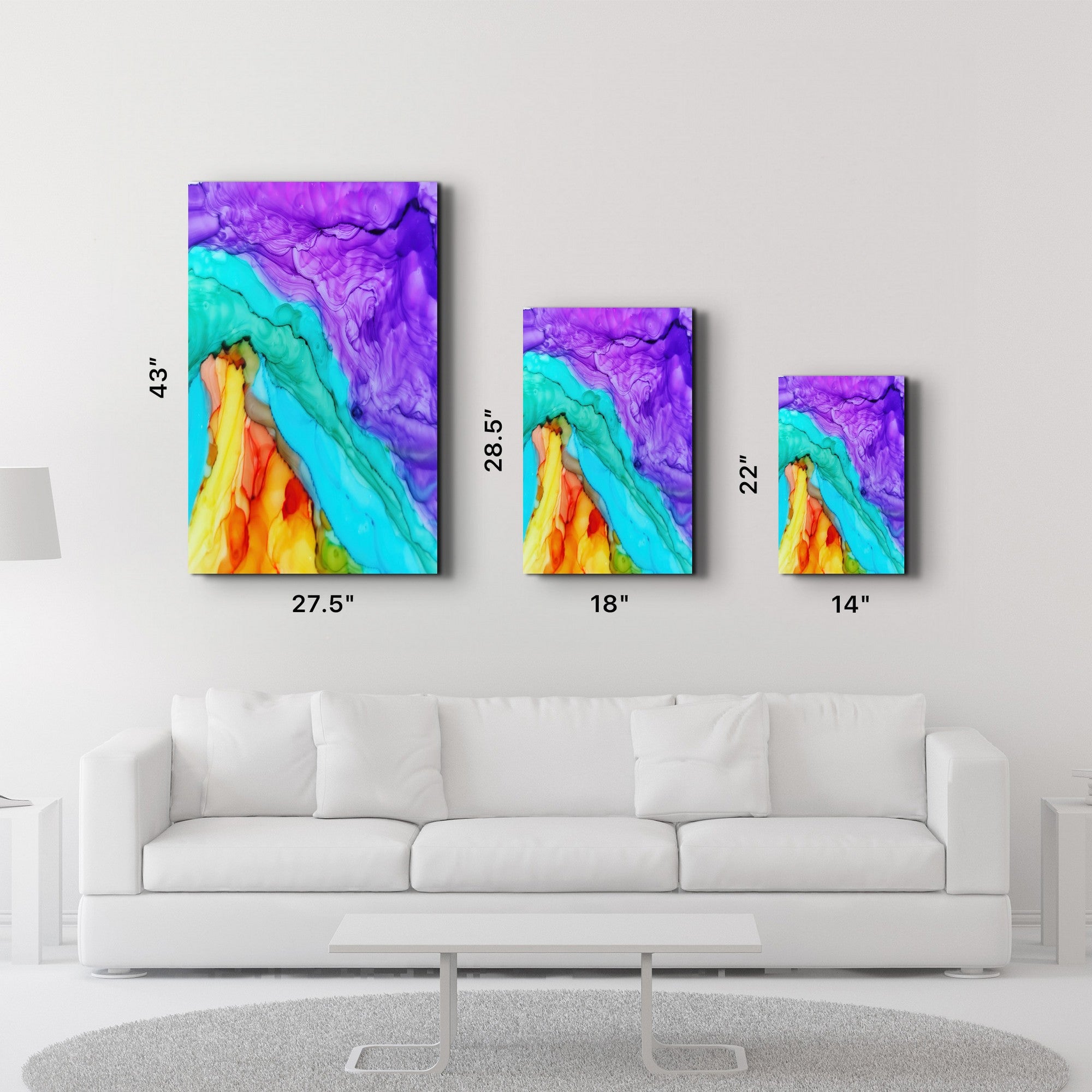 Quadro Decorativo em Vidro Temperado 100% CAM-3085, Multicolor, 35 x 55 cm, Impressão UV (4 mm)