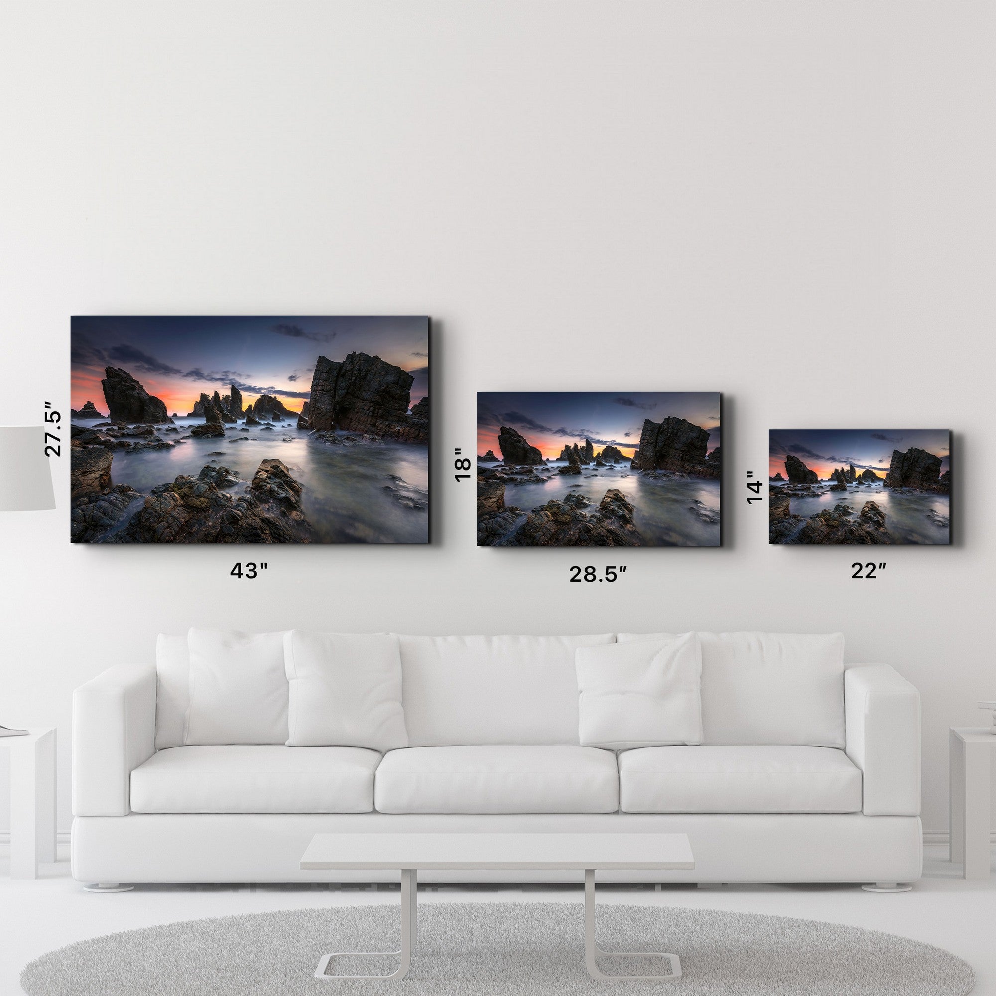 CAM-4020 Quadro Decorativo em Vidro Temperado 35 x 55 cm, Multicolor, Impressão UV, Vidro 4 mm