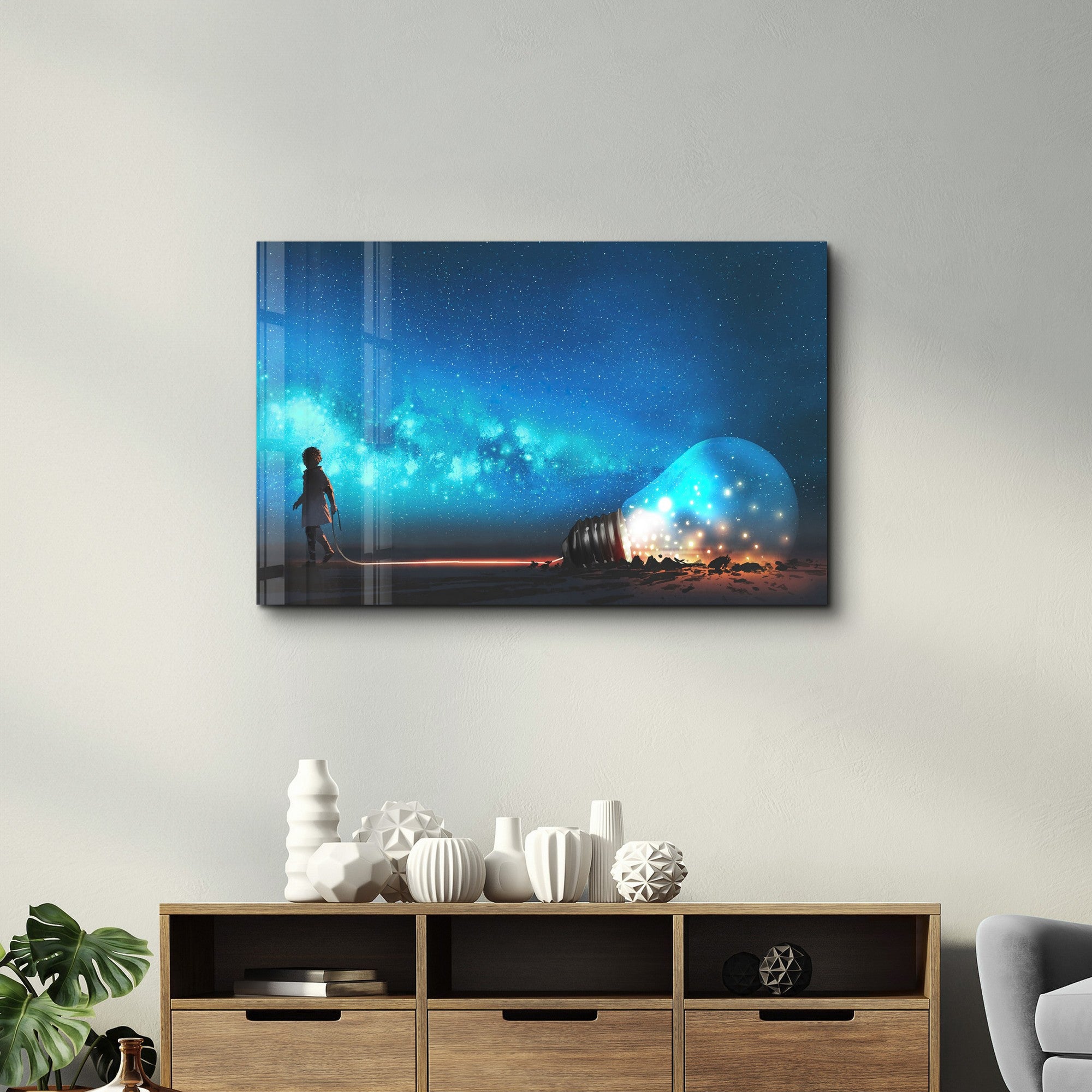 Quadro Decorativo em Vidro Temperado 4 mm CAM-4061, 35 x 55 cm, Multicolor, Impressão UV