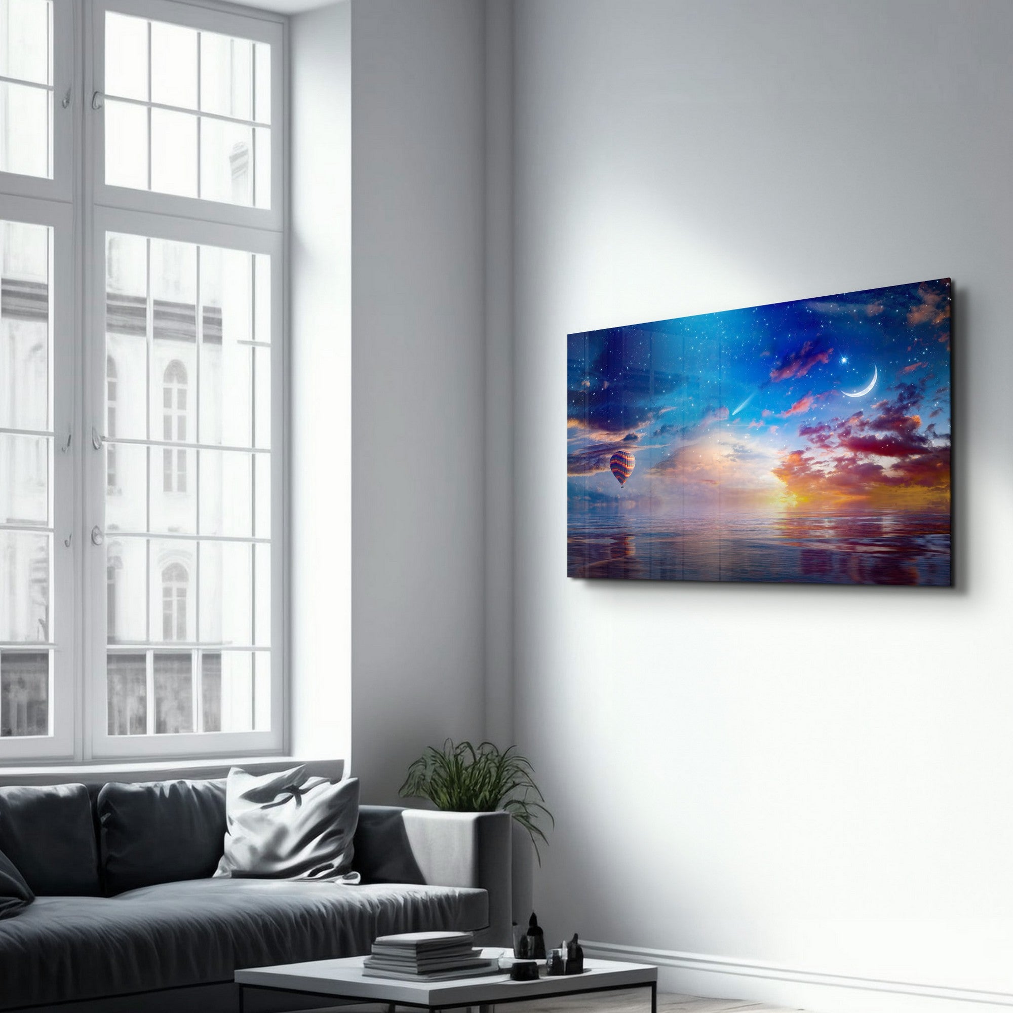 Quadro Decorativo em Vidro Temperado CAM-4075 35 x 55 cm Multicolor Impressão UV 4 mm