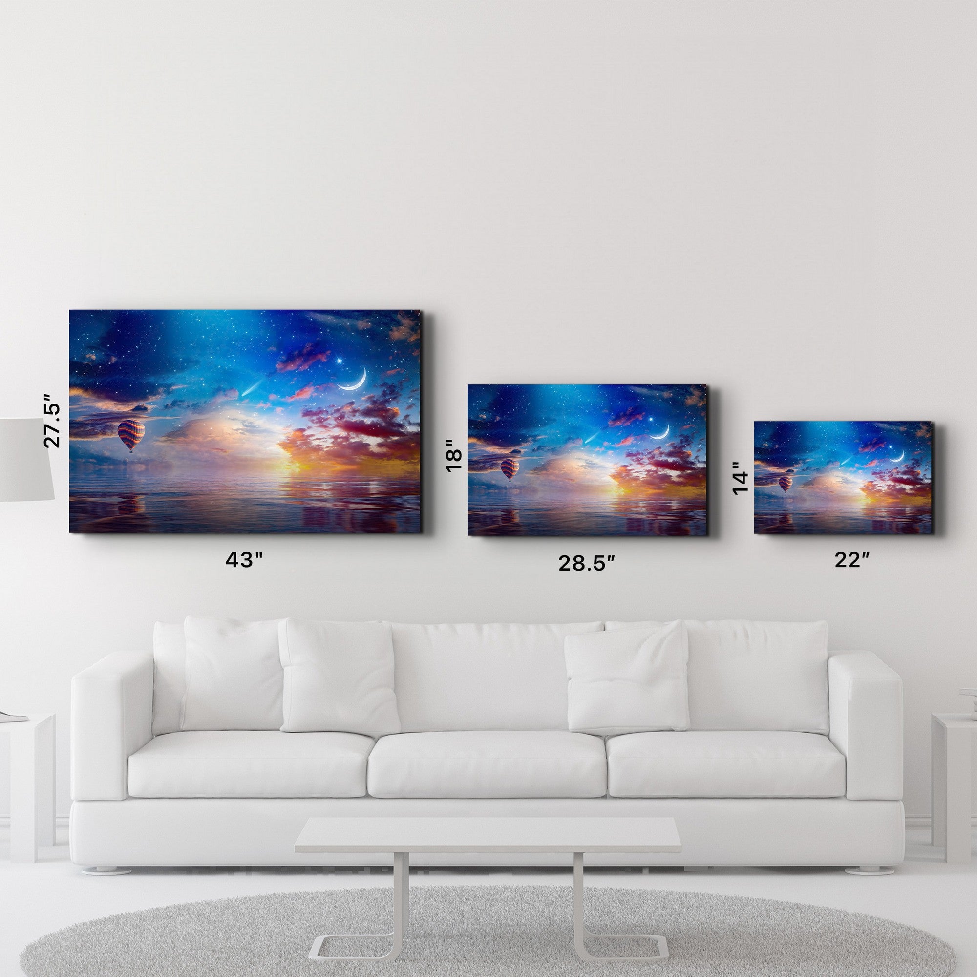 Quadro Decorativo em Vidro Temperado CAM-4075 35 x 55 cm Multicolor Impressão UV 4 mm