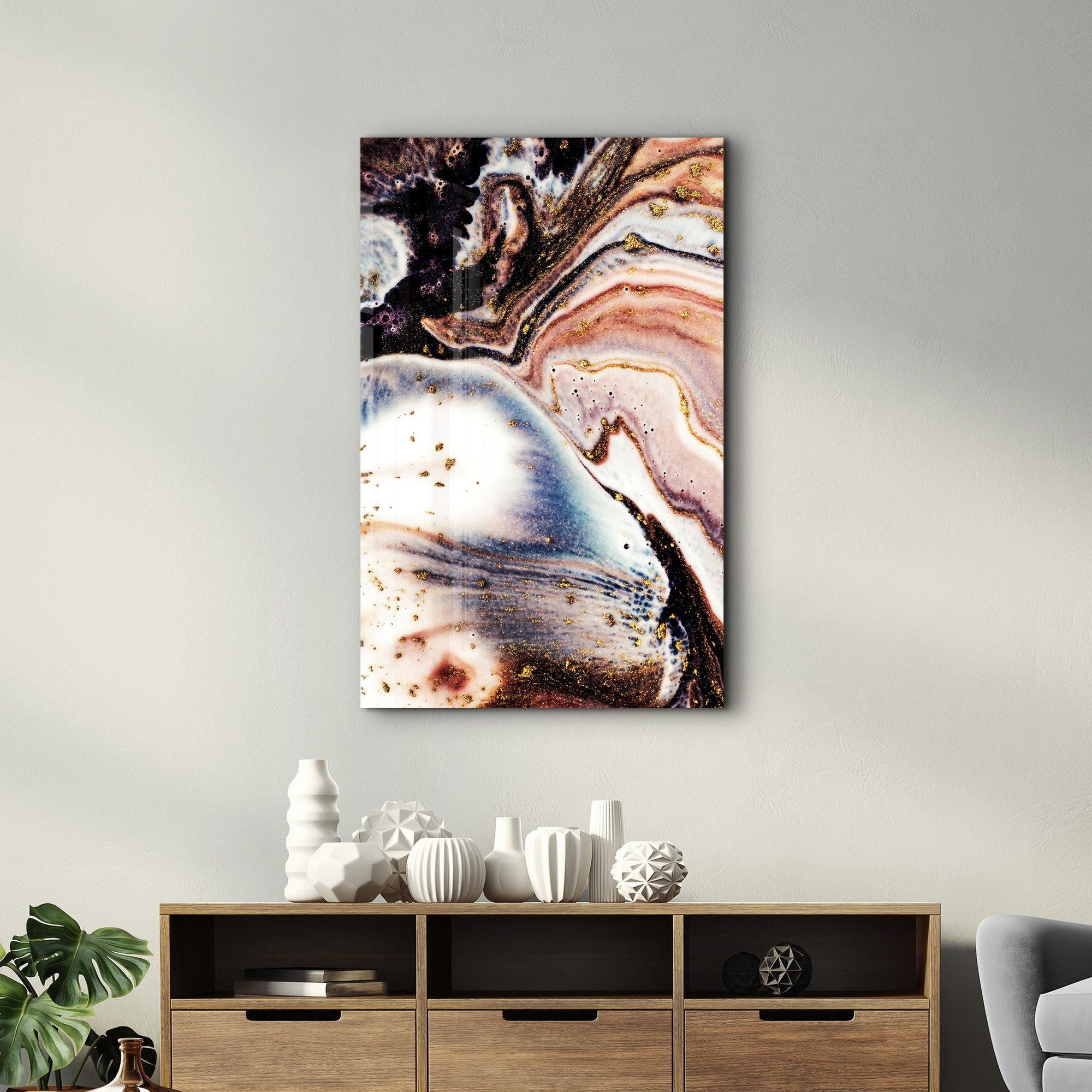 Quadro Decorativo em Vidro Temperado CAM-4099, 35 x 55 cm, Multicolor, Impressão UV, 4 mm