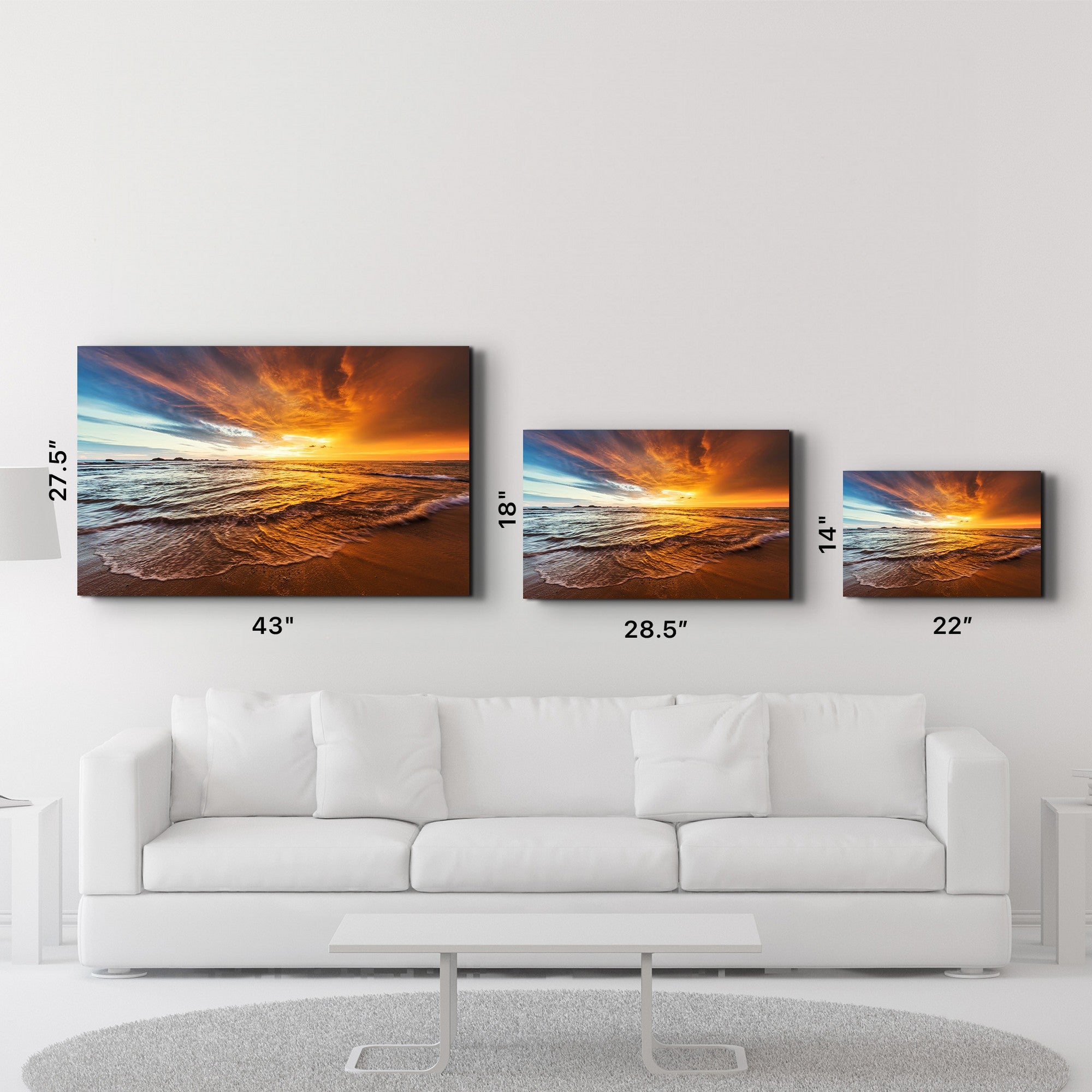 Quadro Decorativo em Vidro Temperado CAM-5003, 35 x 55 cm, Multicolor, Impressão UV, 4 mm