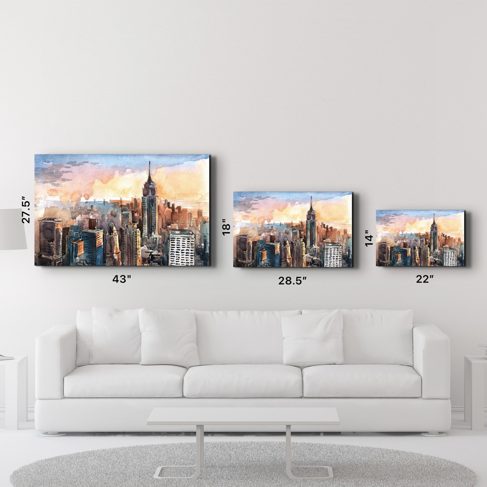 Quadro Decorativo em Vidro Temperado CAM-5011, 35 x 55 cm, Multicolor, Impressão UV (4 mm)