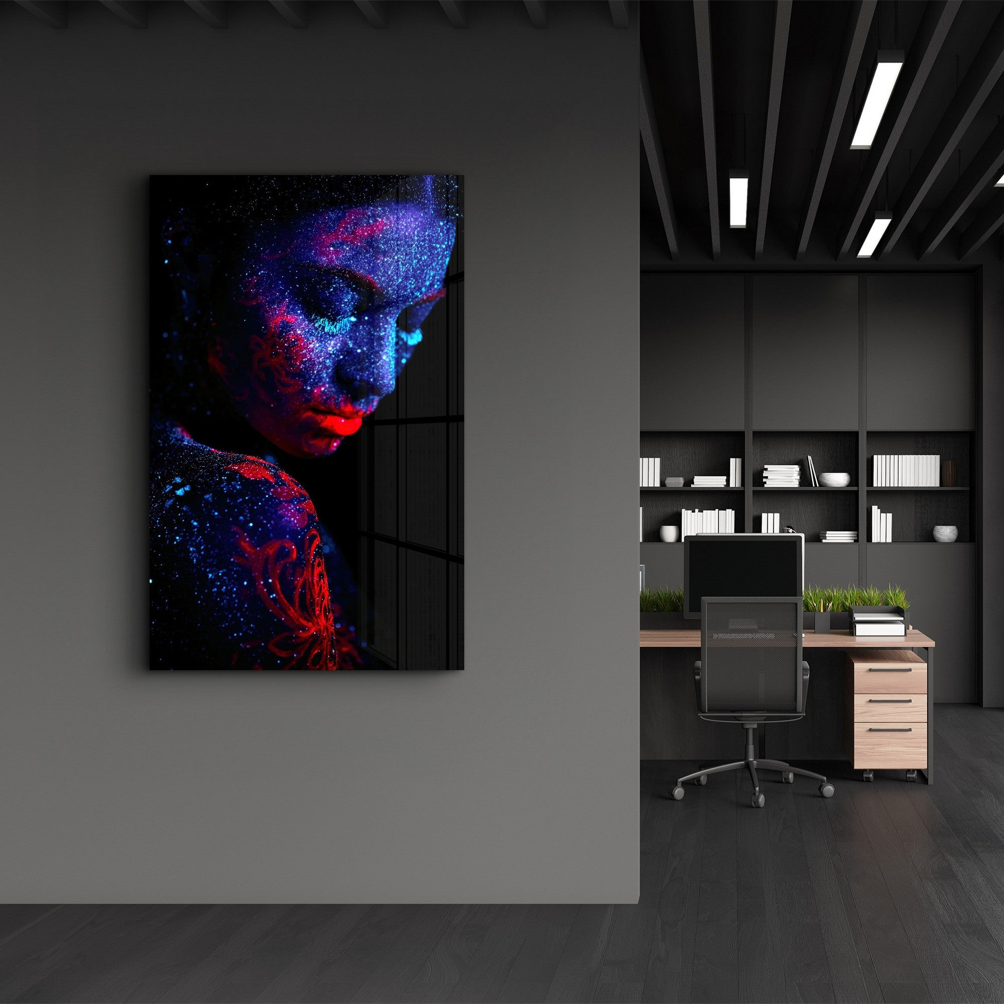 Quadro Decorativo em Vidro Temperado CAM-5032, 35x55 cm, Multicolor, Impressão UV, 4 mm