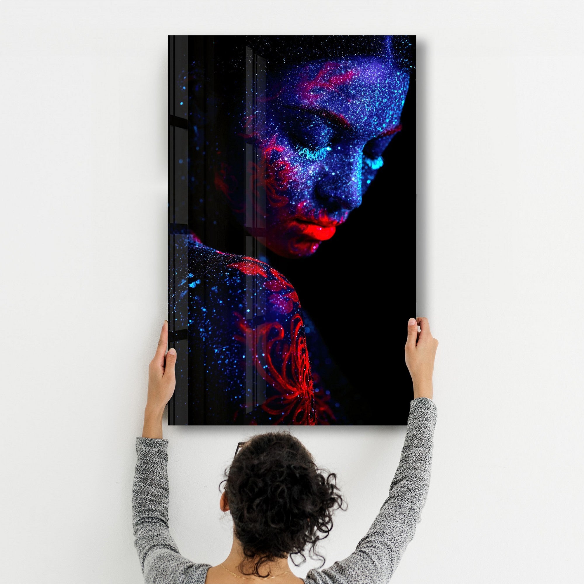 Quadro Decorativo em Vidro Temperado CAM-5032, 35x55 cm, Multicolor, Impressão UV, 4 mm