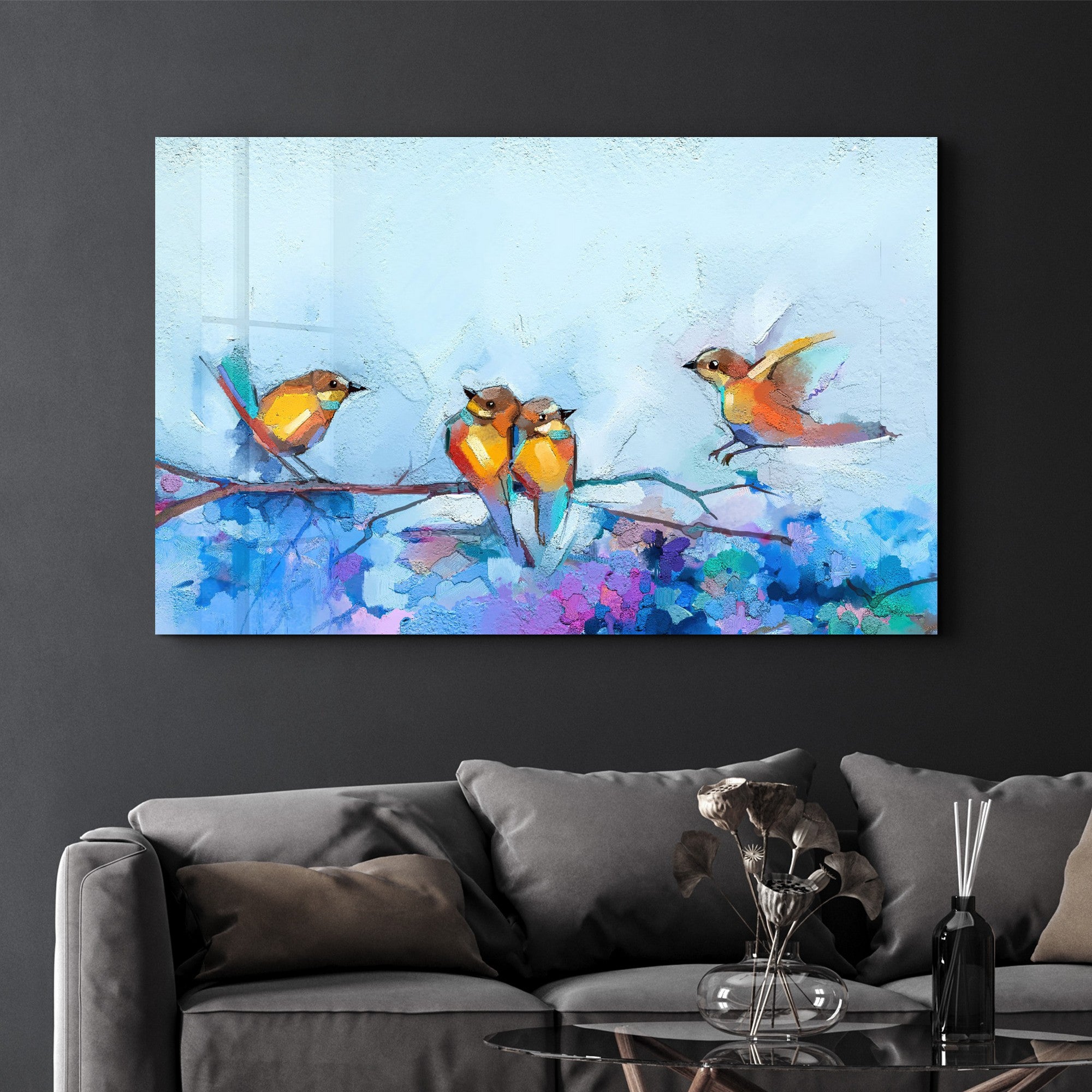 Arte Decorativa em Vidro Temperado Multicolor 35x55cm - Impressão UV de Alta Qualidade