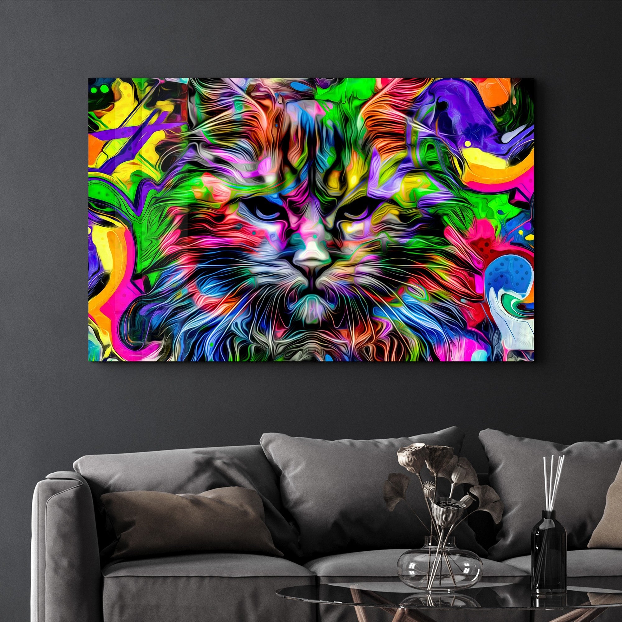 Quadro Decorativo em Vidro Temperado CAM-5086, 35 x 55 cm, Multicolor, Impressão UV, 4 mm