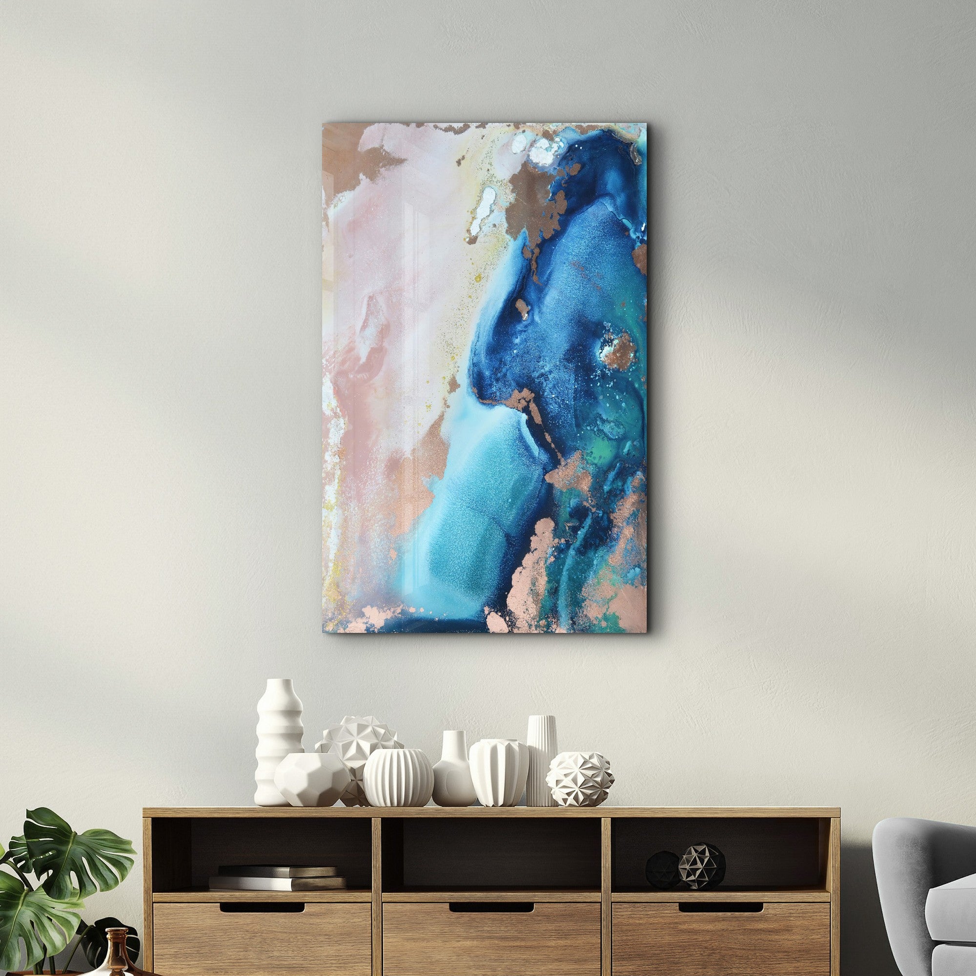 Arte Decorativa em Vidro Temperado Multicolor 35x55cm - Impressão UV de Alta Qualidade