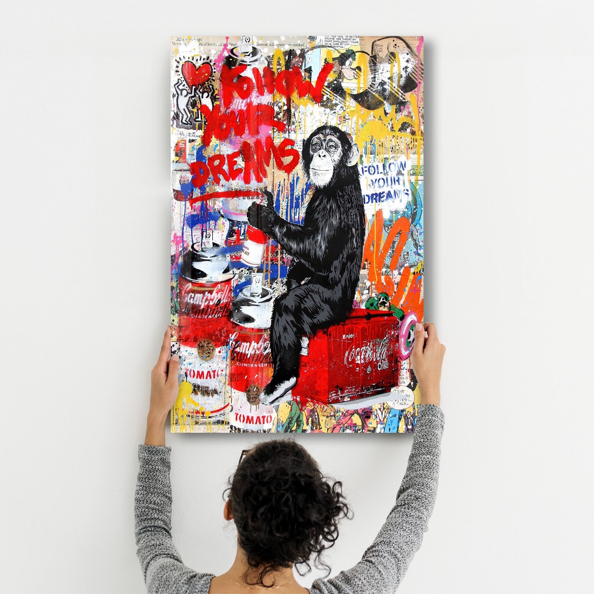 Arte Decorativa em Vidro Temperado Multicolor 35x55cm - Impressão UV de Alta Qualidade