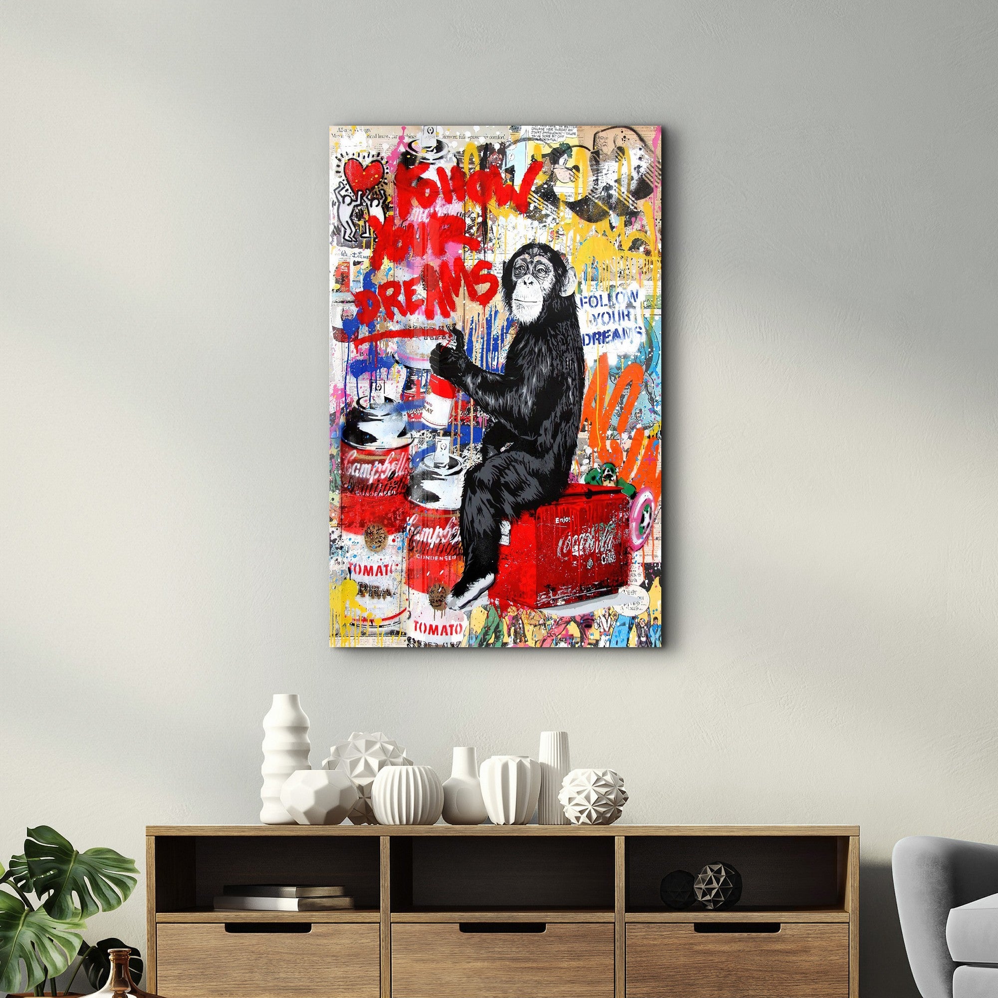 Arte Decorativa em Vidro Temperado Multicolor 35x55cm - Impressão UV de Alta Qualidade