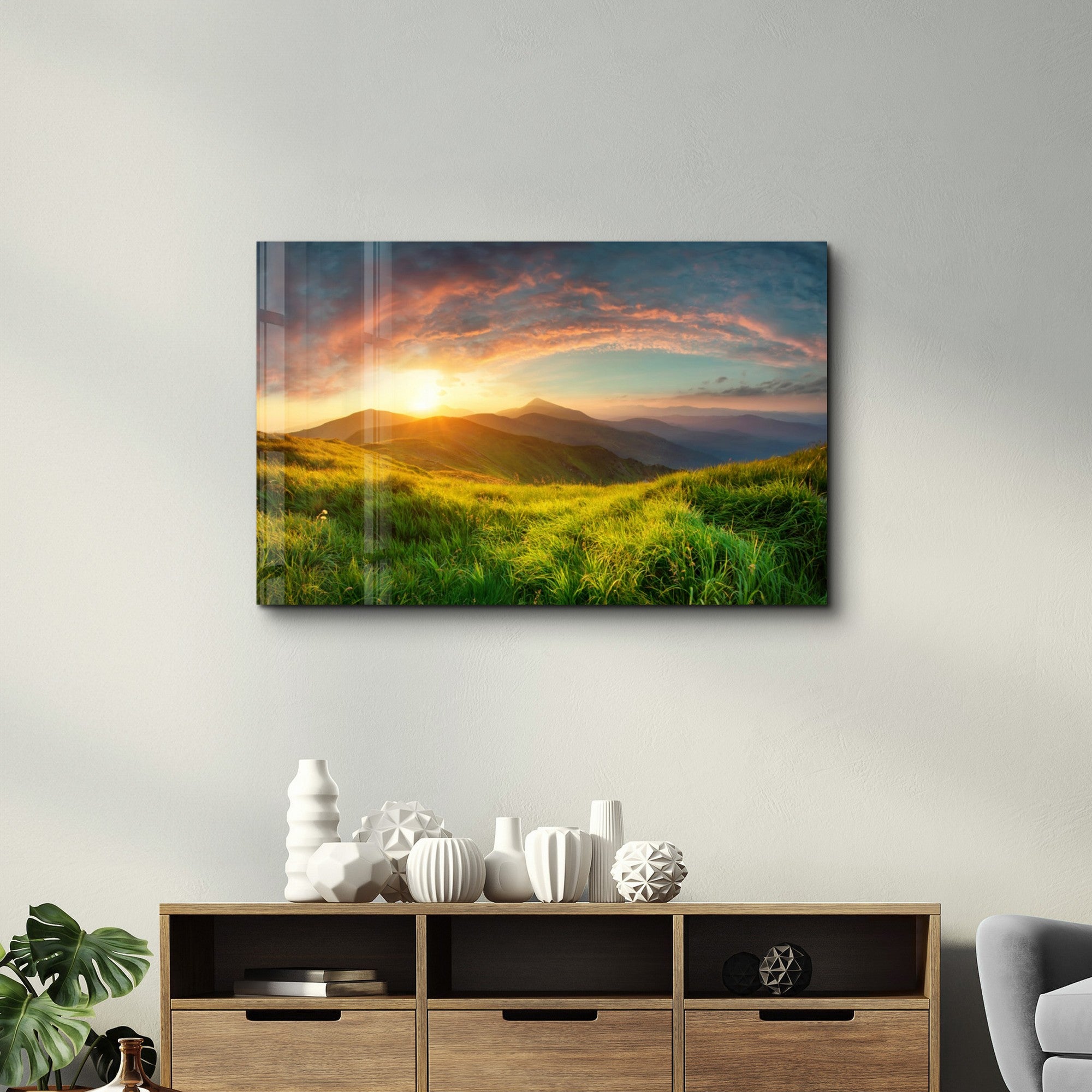 Arte Decorativa em Vidro Temperado Multicolor 35x55cm - Impressão UV de Alta Qualidade