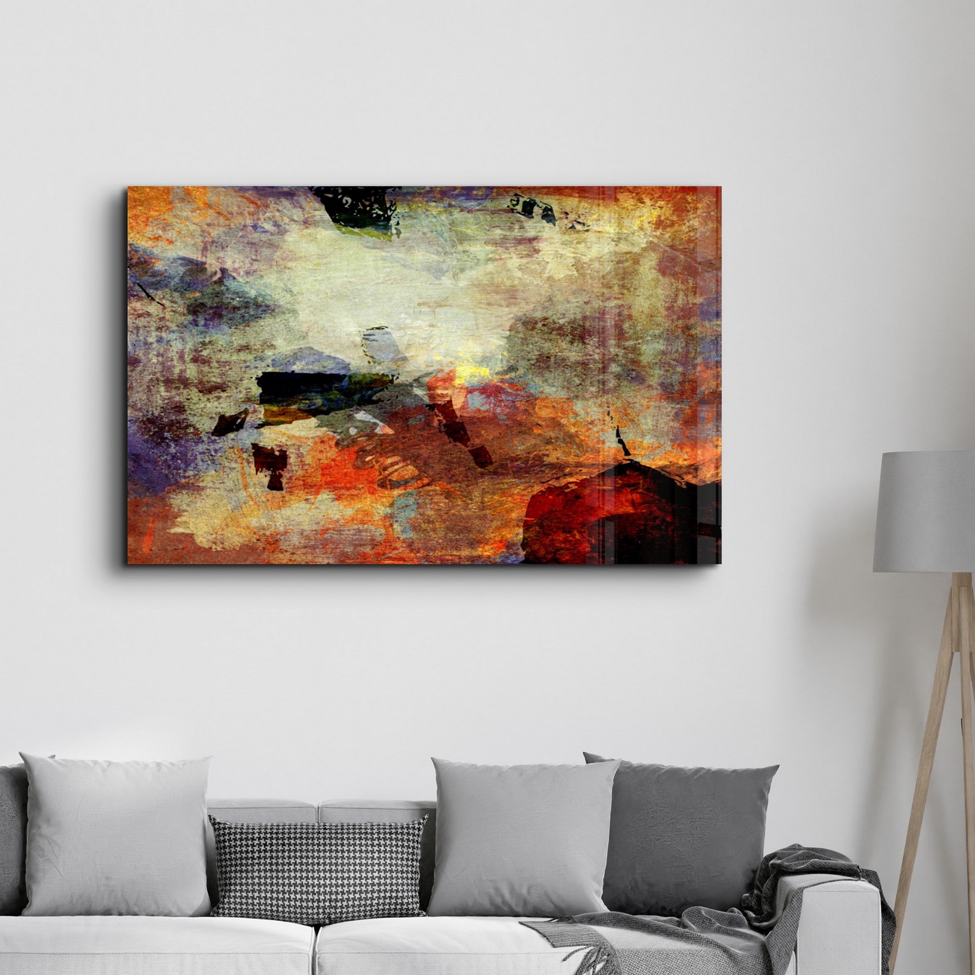 Arte em Vidro Temperado Multicolor 70x110cm - Pintura Decorativa UV Premium