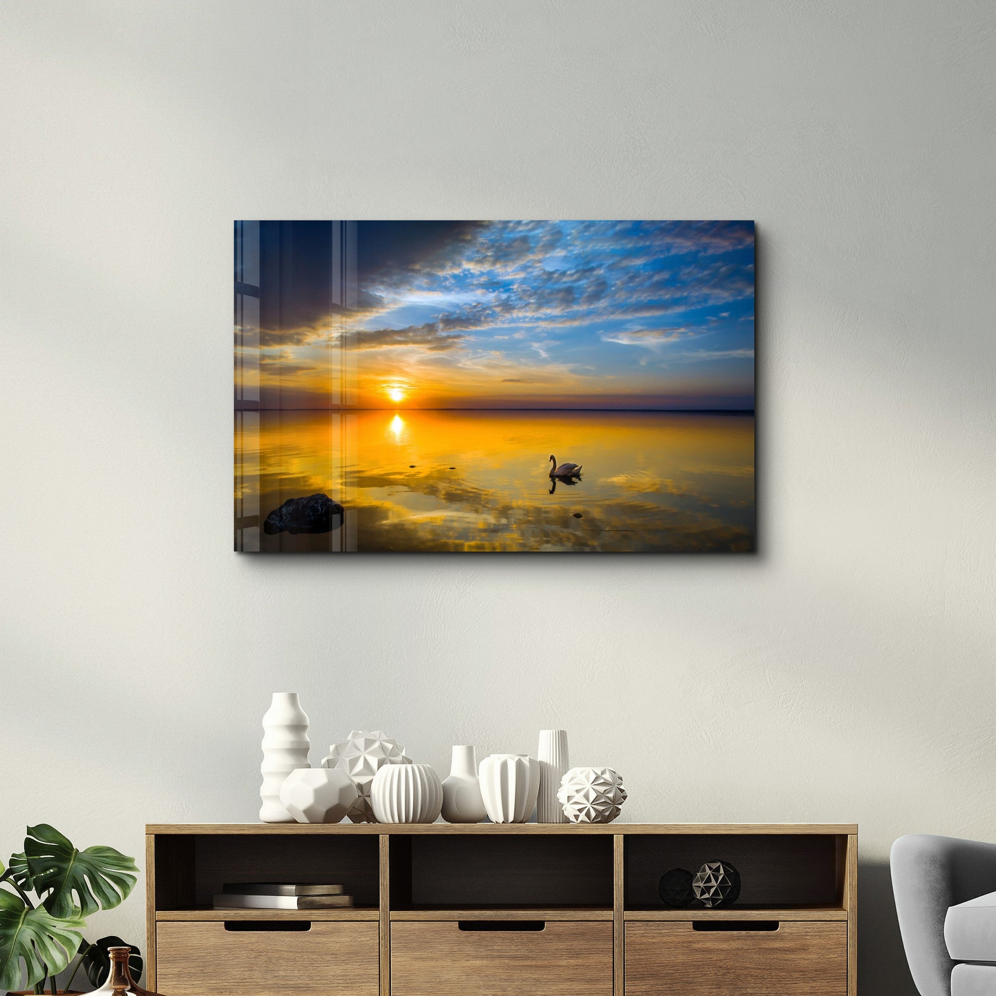 Arte Decorativa em Vidro Temperado Multicolor 35x55cm - Impressão UV de Alta Qualidade