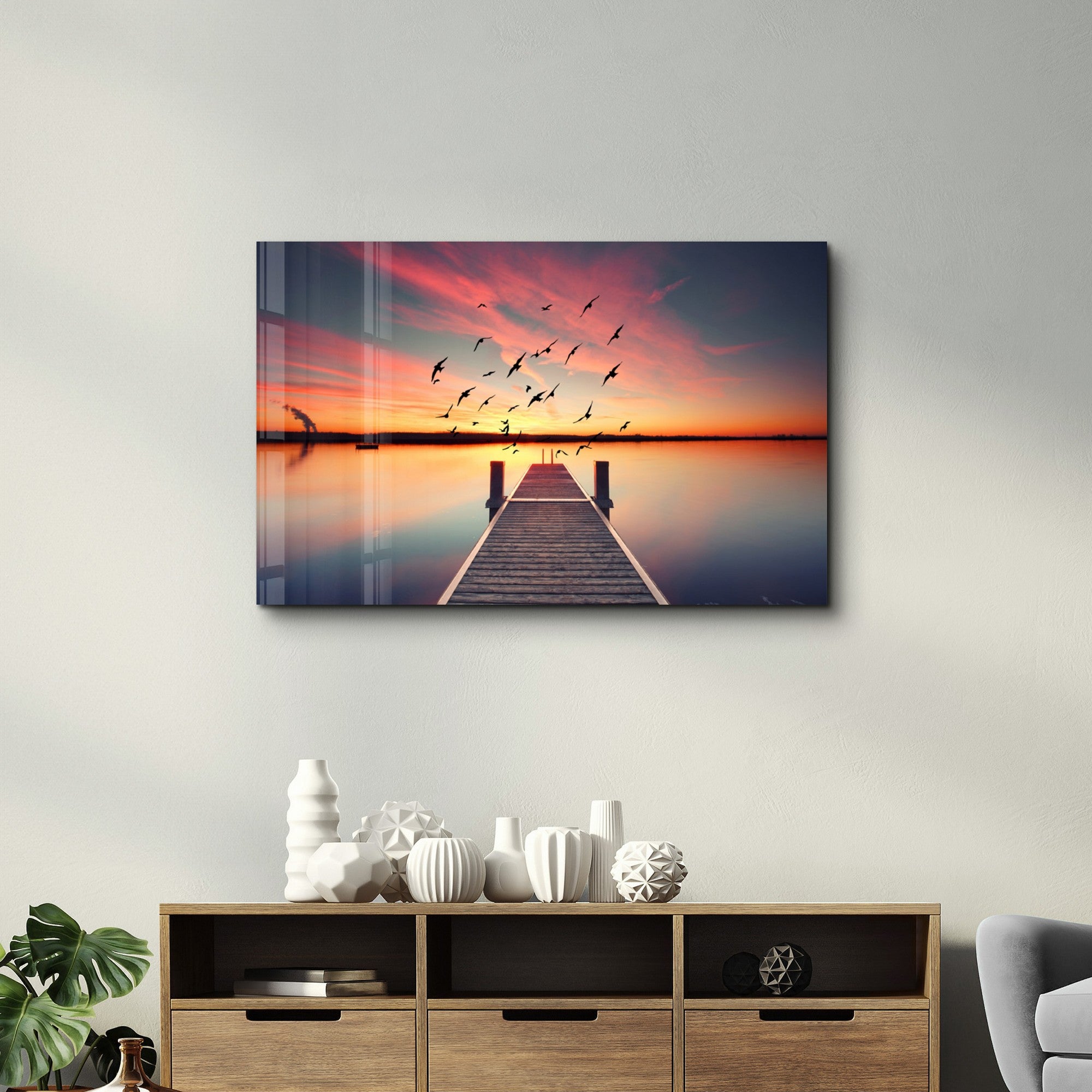 Arte Decorativa em Vidro Temperado Multicolor 35x55cm - Impressão UV de Alta Qualidade