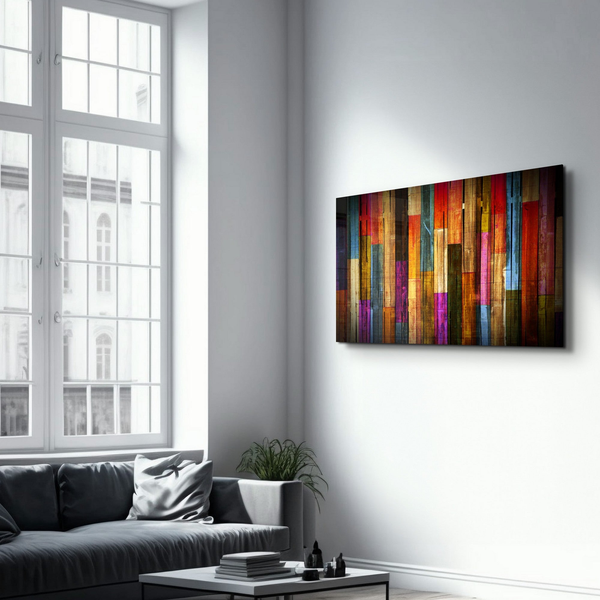 Arte Decorativa em Vidro Temperado Multicolor 70x110cm - Impressão UV de Alta Qualidade