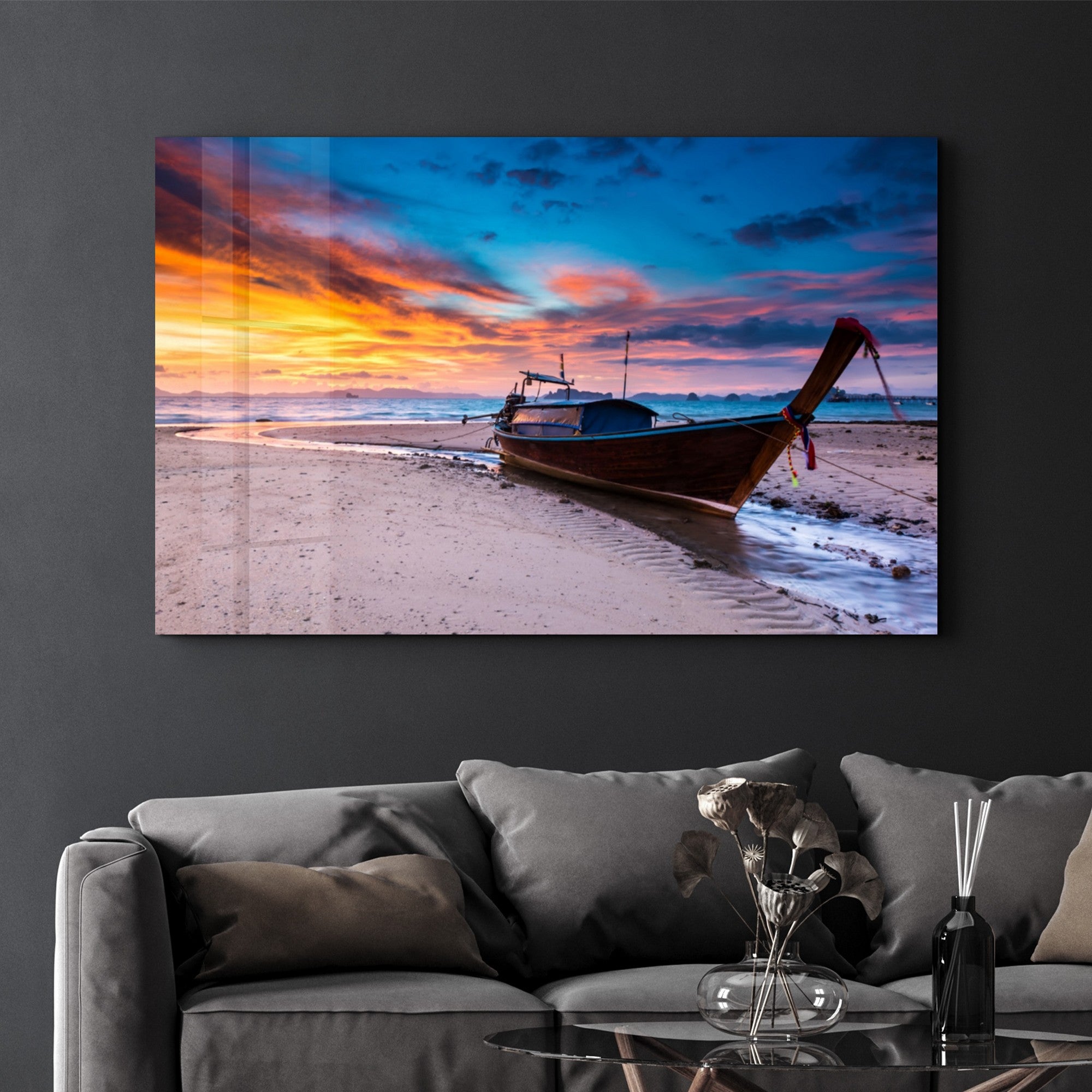 Arte em Vidro Temperado Multicolor 35x55cm - Pintura Decorativa UV Resistente