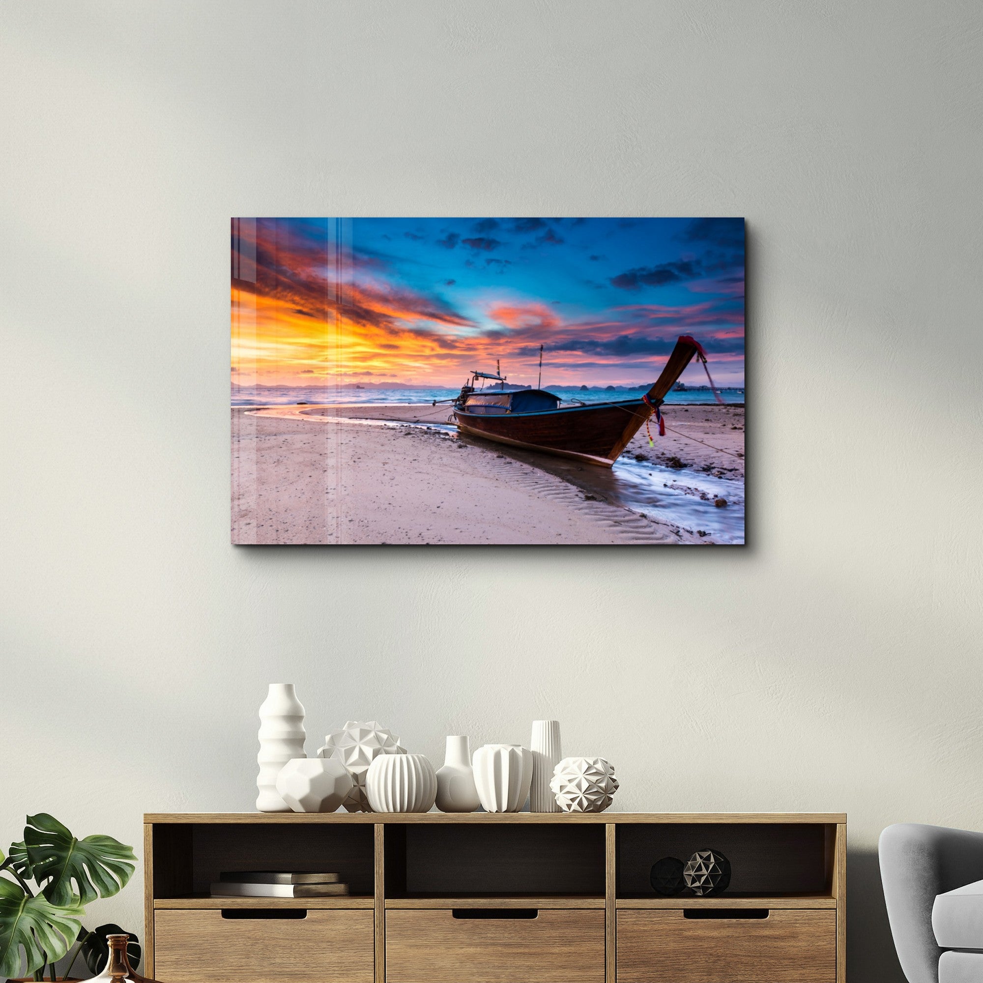 Arte em Vidro Temperado Multicolor 35x55cm - Pintura Decorativa UV Resistente