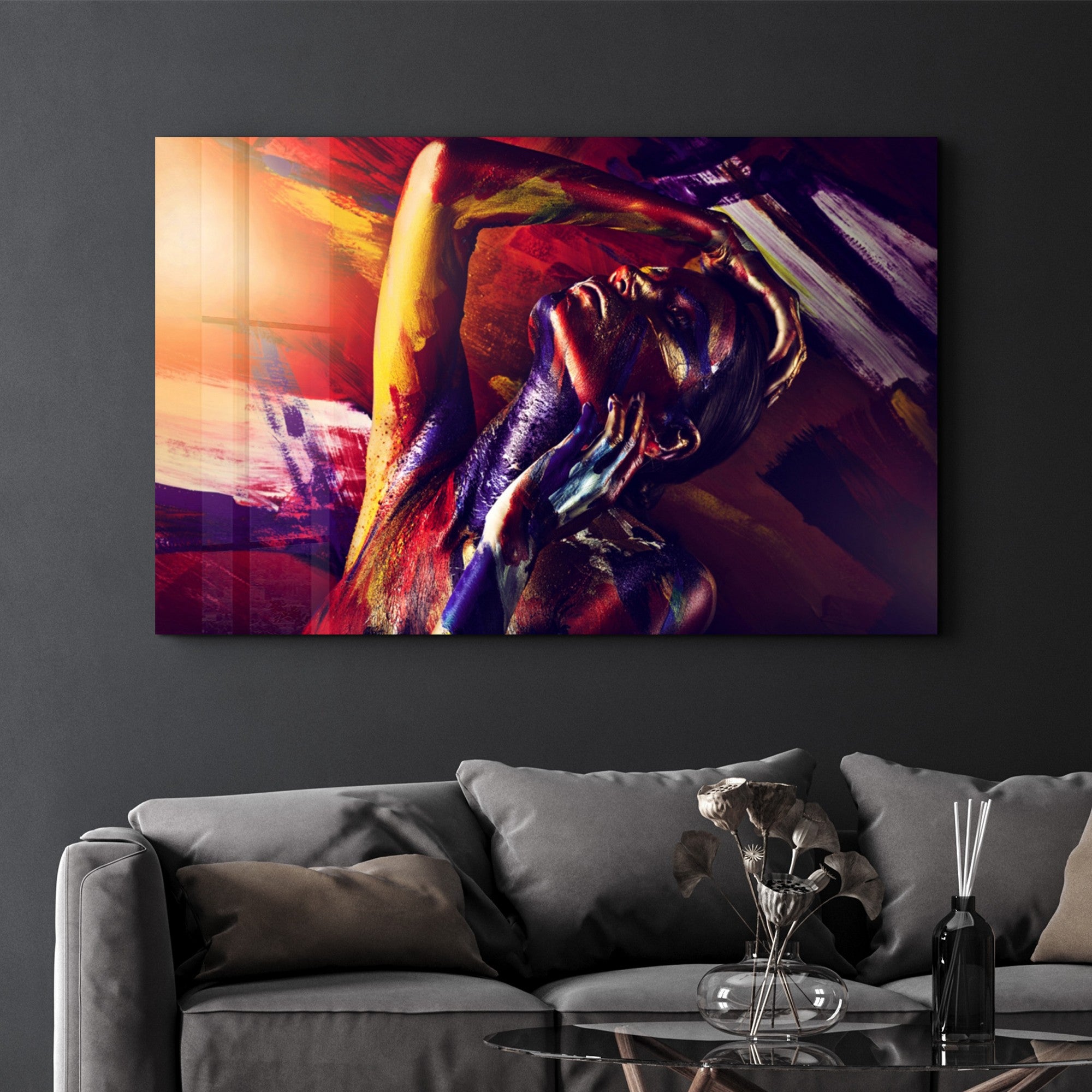 Arte em Vidro Temperado Multicolor 70x110cm - Pintura Decorativa UV de Alta Qualidade