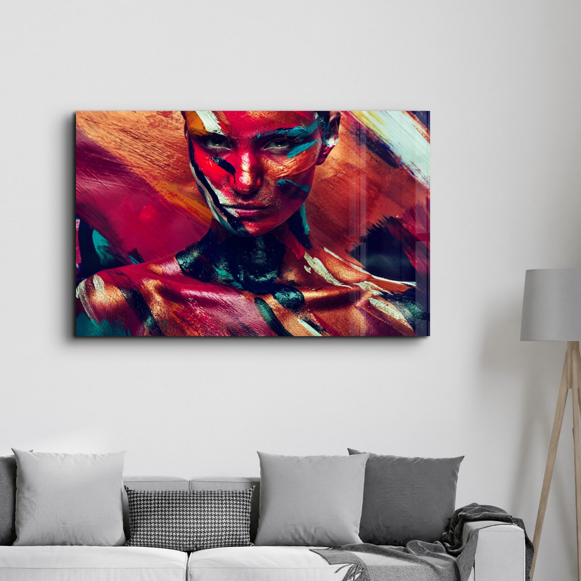 Arte em Vidro Temperado Multicolor OGLS-1177 - Pintura Decorativa 70x110cm com Impressão UV