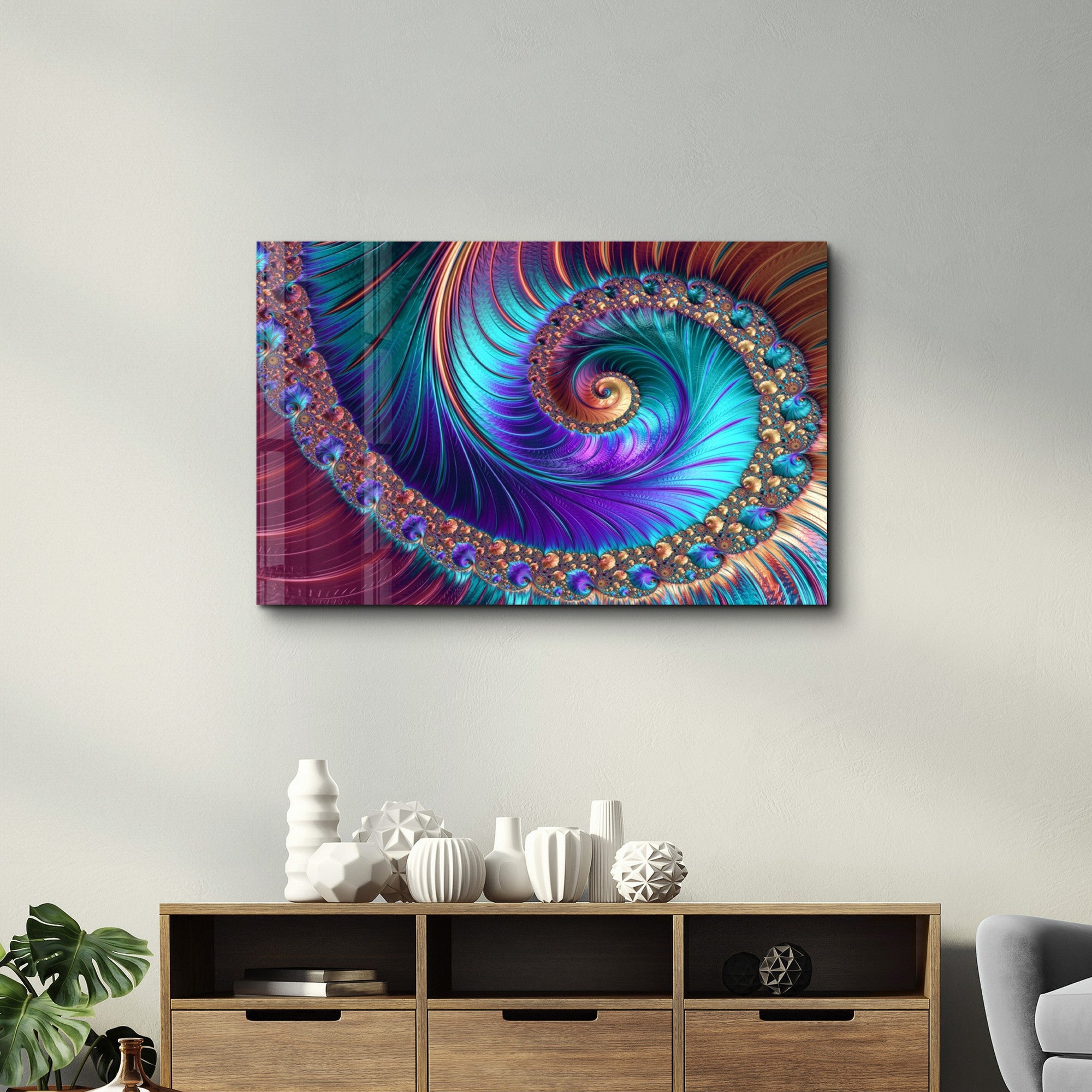 Arte Decorativa em Vidro Temperado Multicolor 35x55cm - Impressão UV de Alta Qualidade