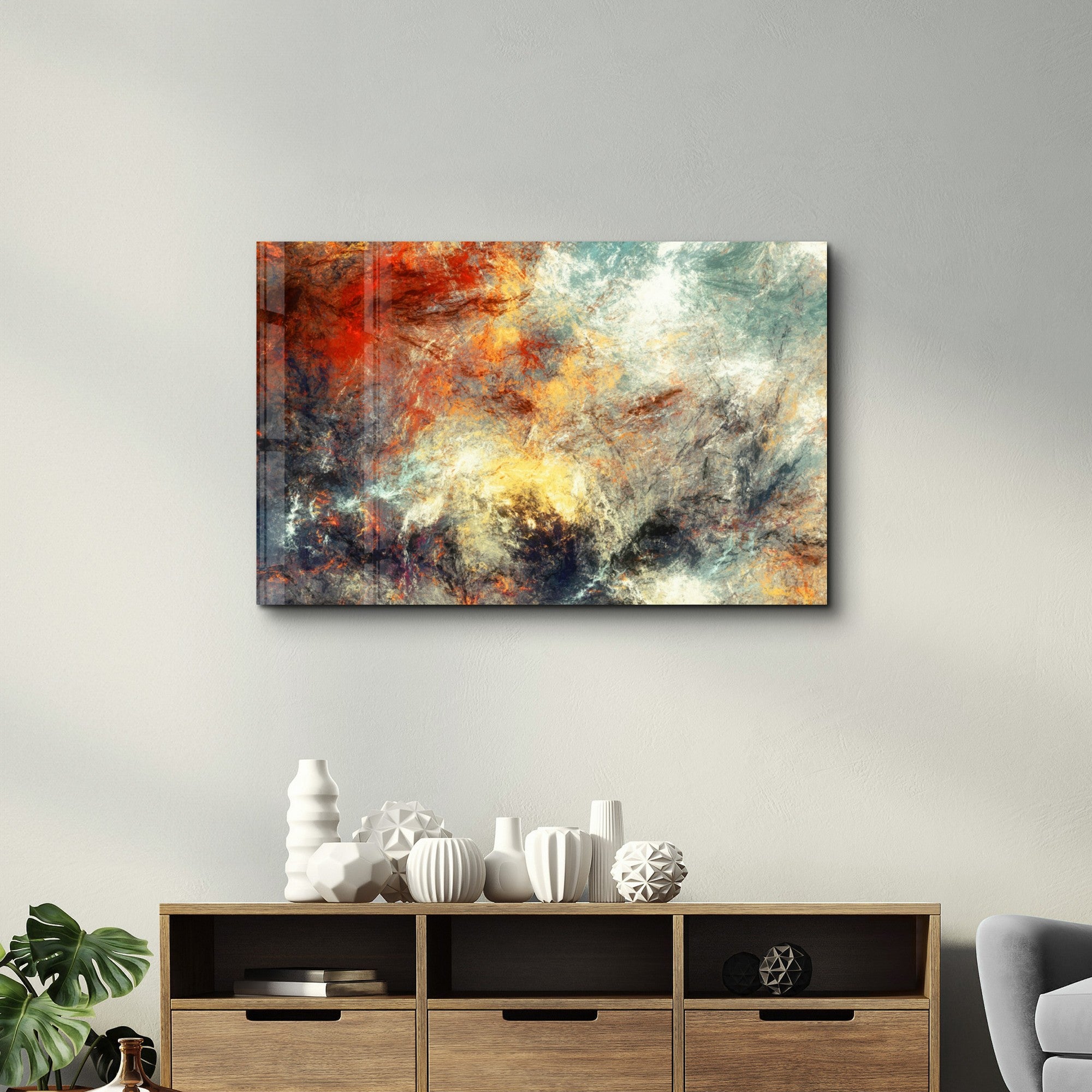 Arte Decorativa em Vidro Temperado Multicolor 35x55cm - Impressão UV de Alta Qualidade