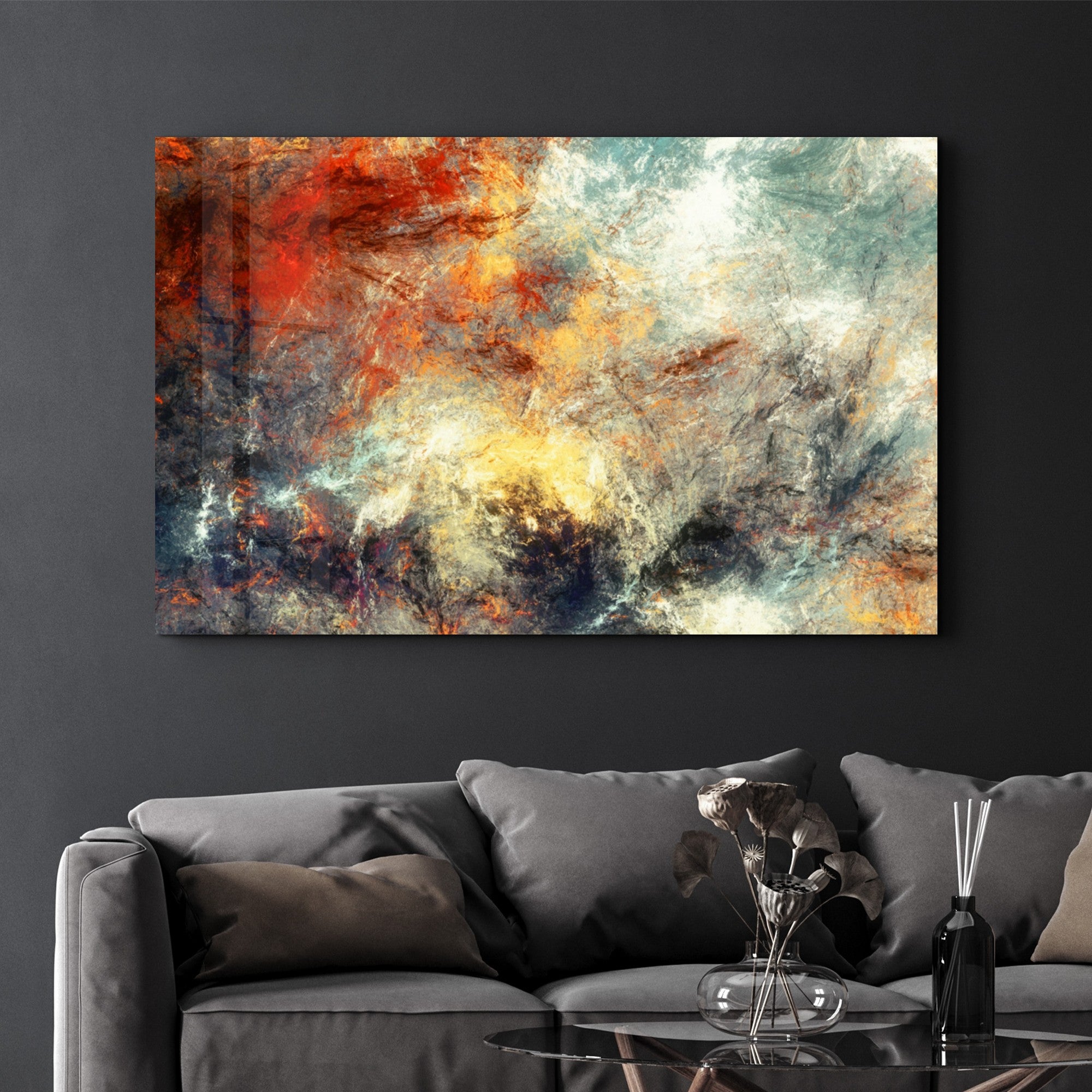 Arte Decorativa em Vidro Temperado Multicolor 46x72cm - Impressão UV de Alta Qualidade