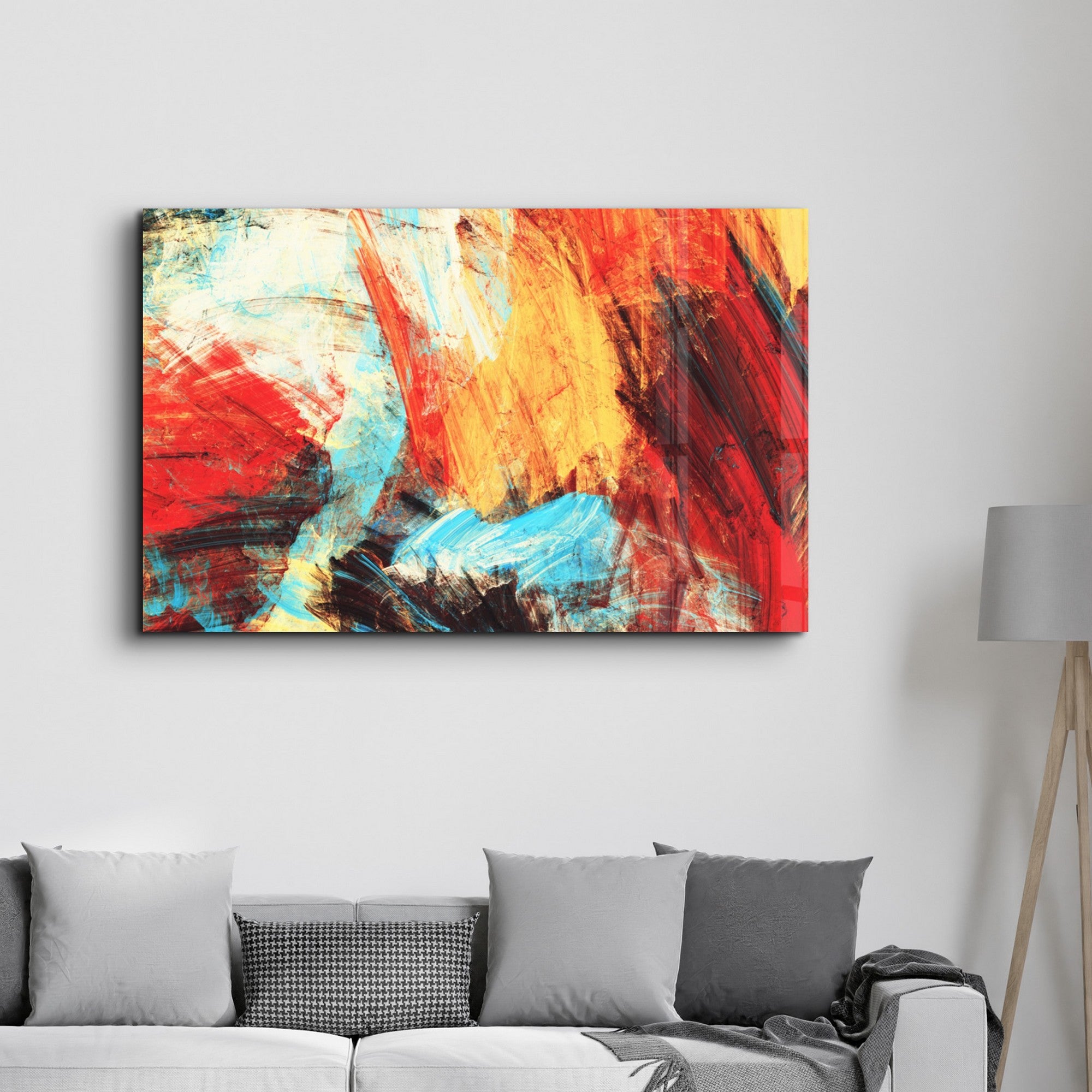 Arte Decorativa em Vidro Temperado Multicolor 35x55cm - Impressão UV de Alta Qualidade